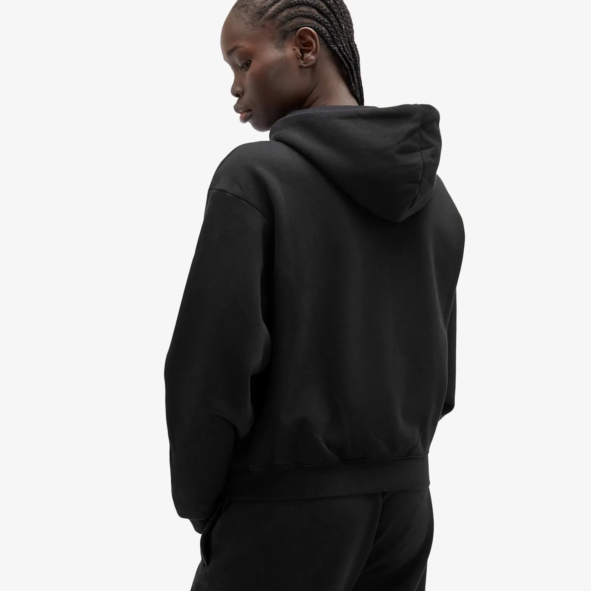 SKIMS Women's Cotton Fleece Pullover Hoodie Onyx