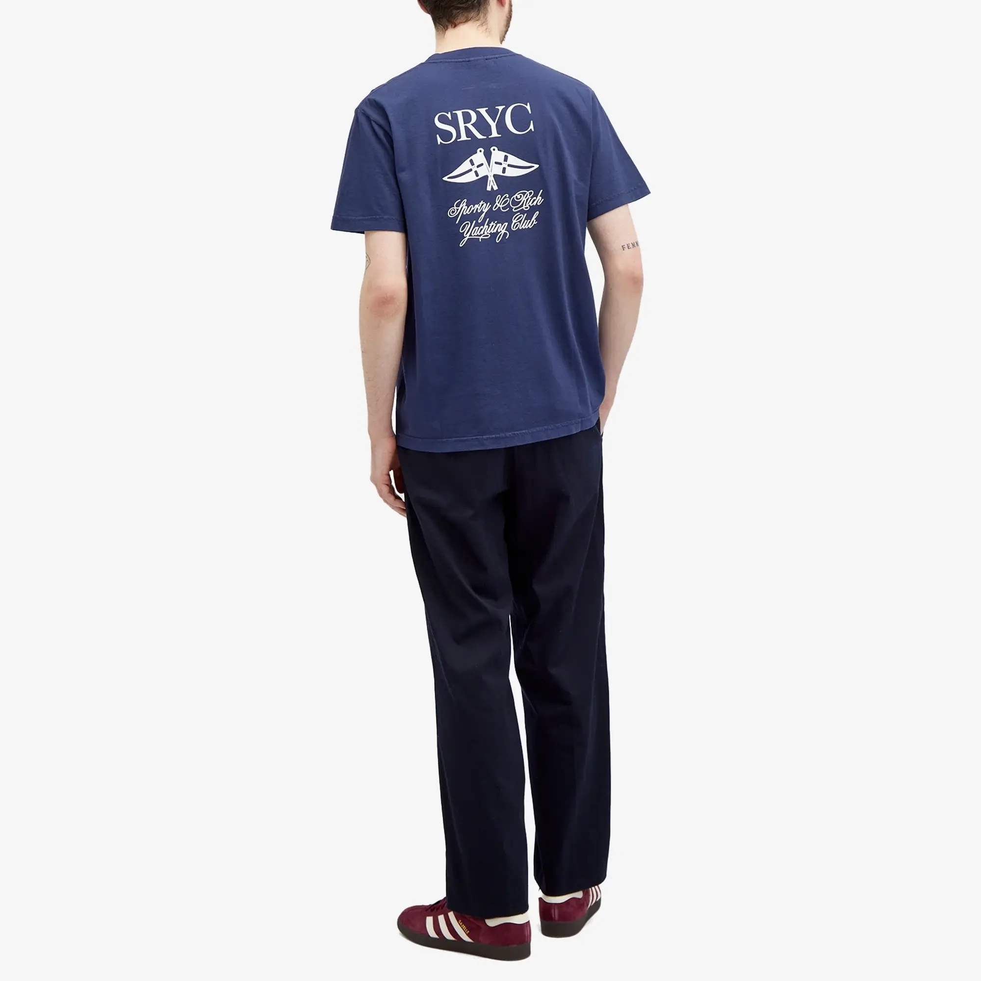 Sporty & Rich Men's Yacht Club T-Shirt Navy/White | TS882NA