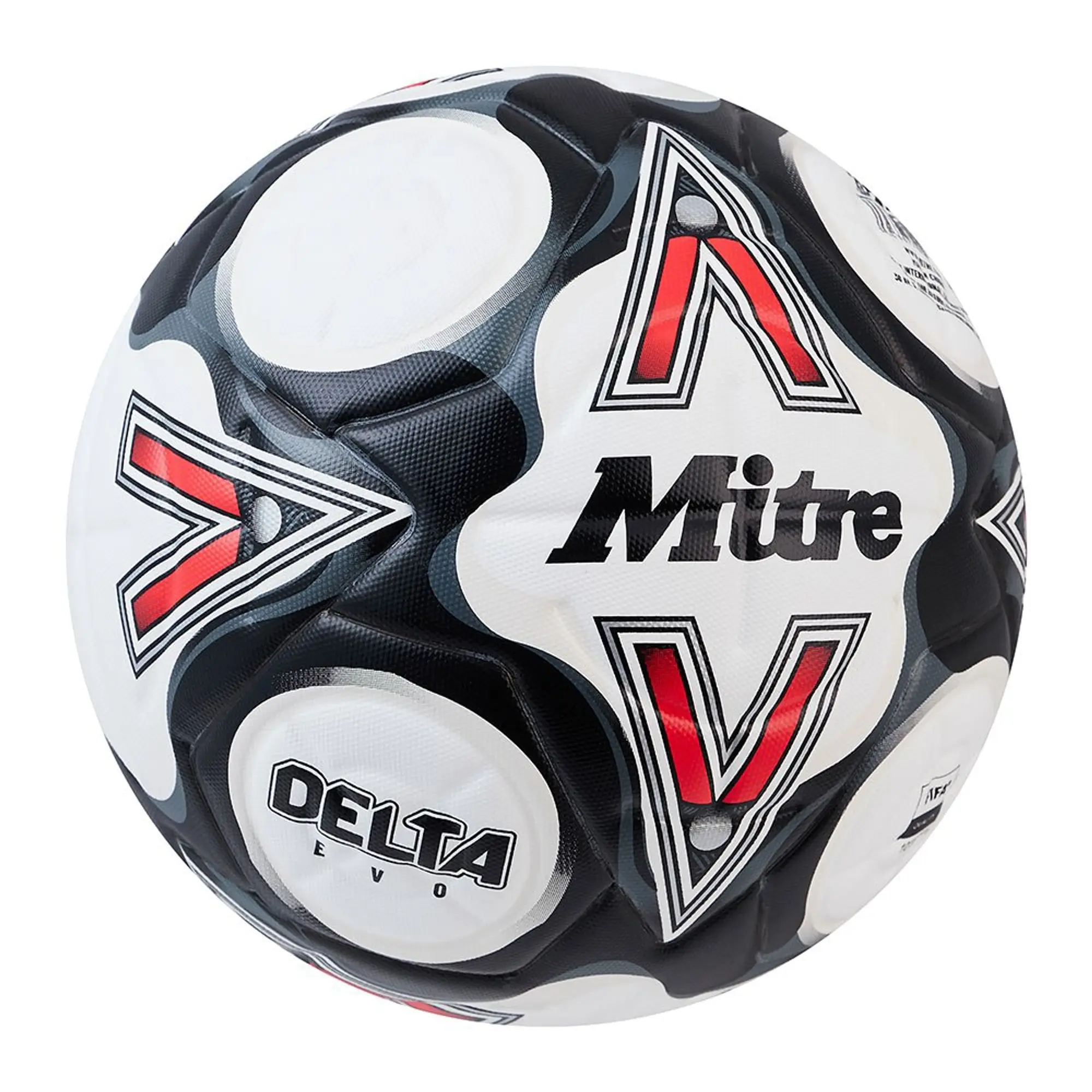 Mitre Delta Evo Football - WHITE/BLACK/BIB RED