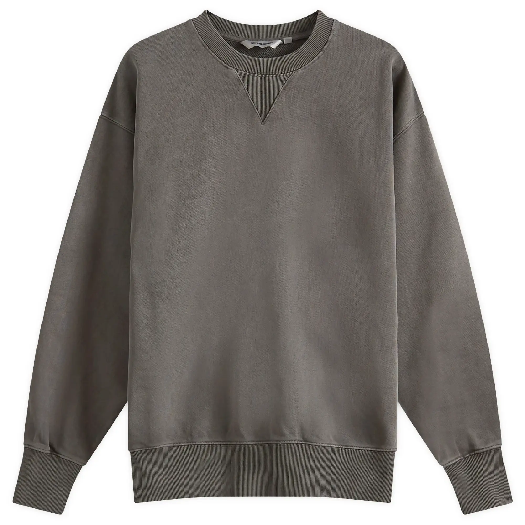 Uniform Bridge Men's Pigment Dyed Sweatshirt Pigment Charcoal