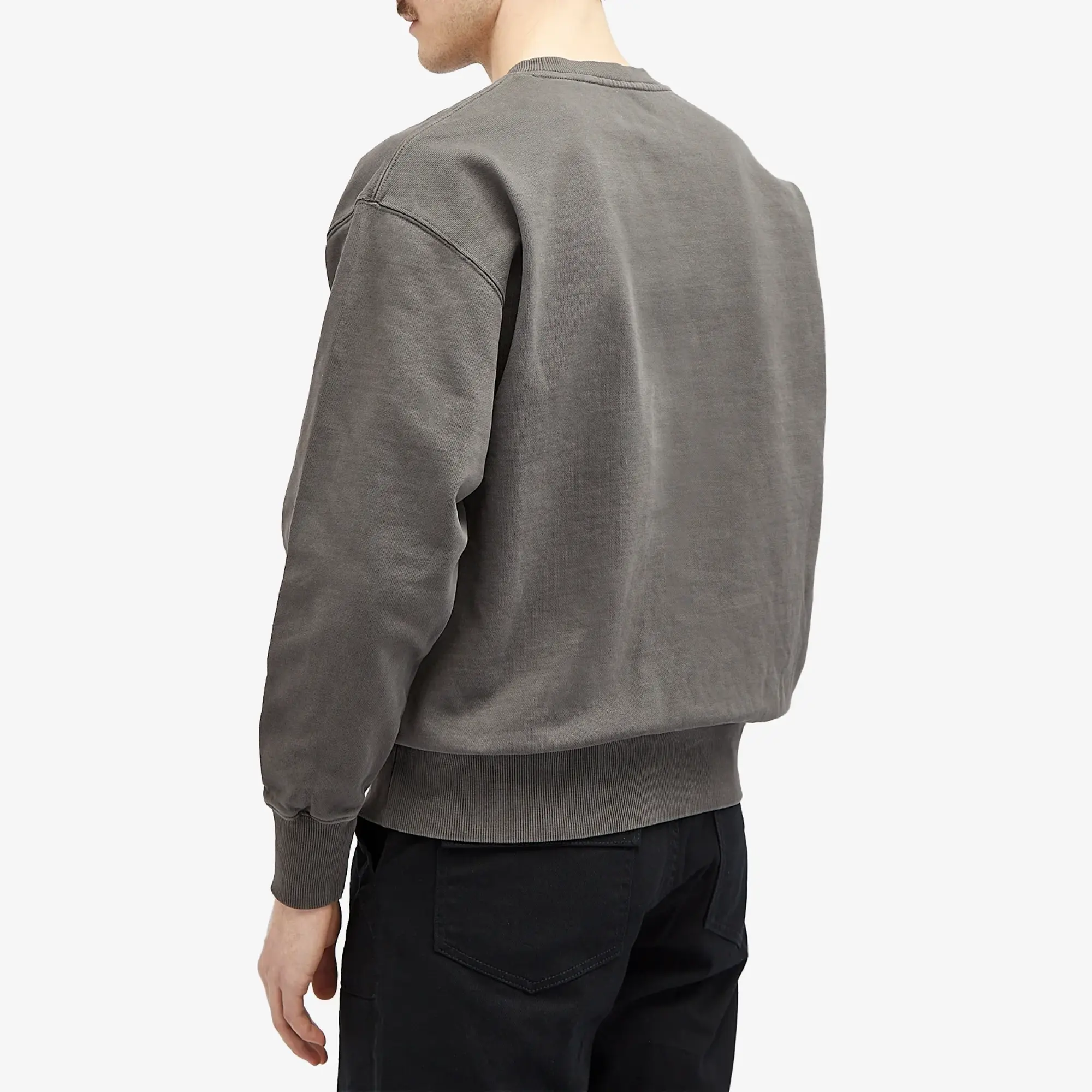 Uniform Bridge Men's Pigment Dyed Sweatshirt Pigment Charcoal