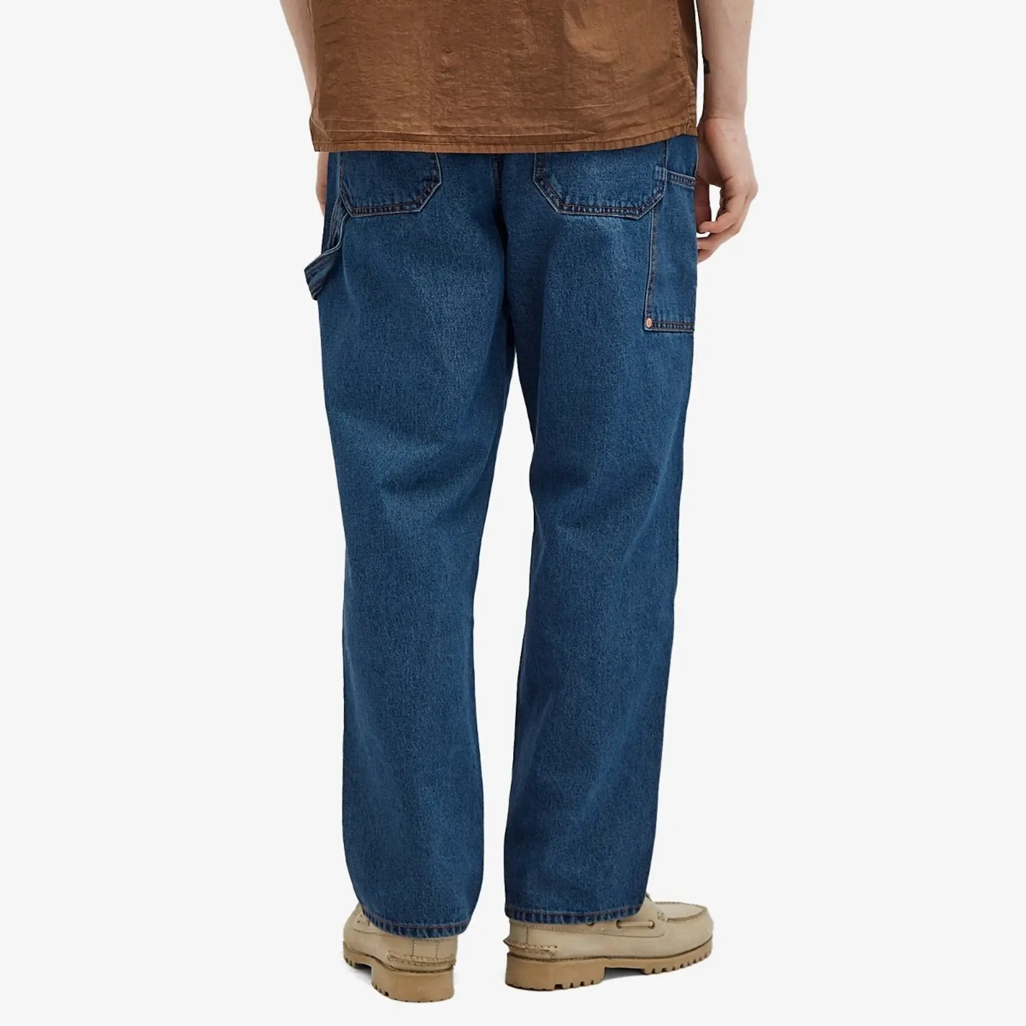 Uniform Bridge Men's Double Knee Denim Pants Indigo Washed
