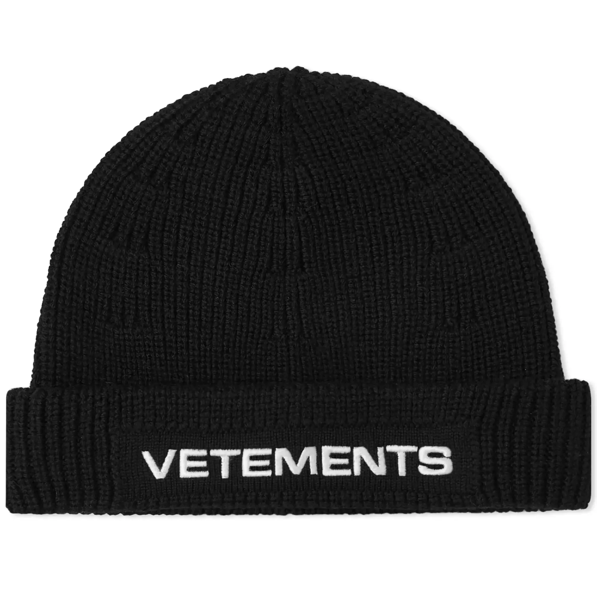 Vetements Women's Logo Beanie Hat Black