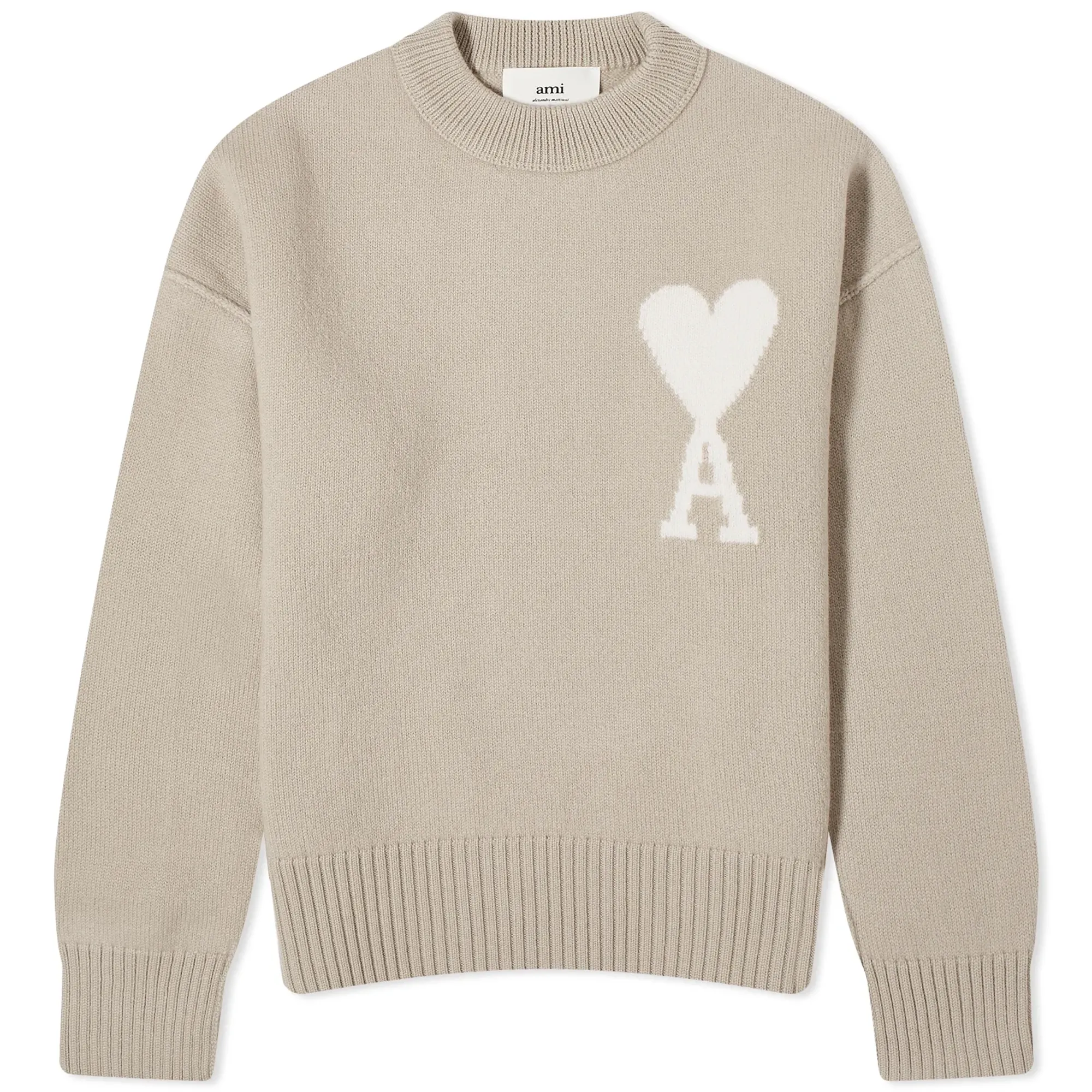 Ami Paris Off White Adc Sweater Men Pullovers Beige | UKS006-018