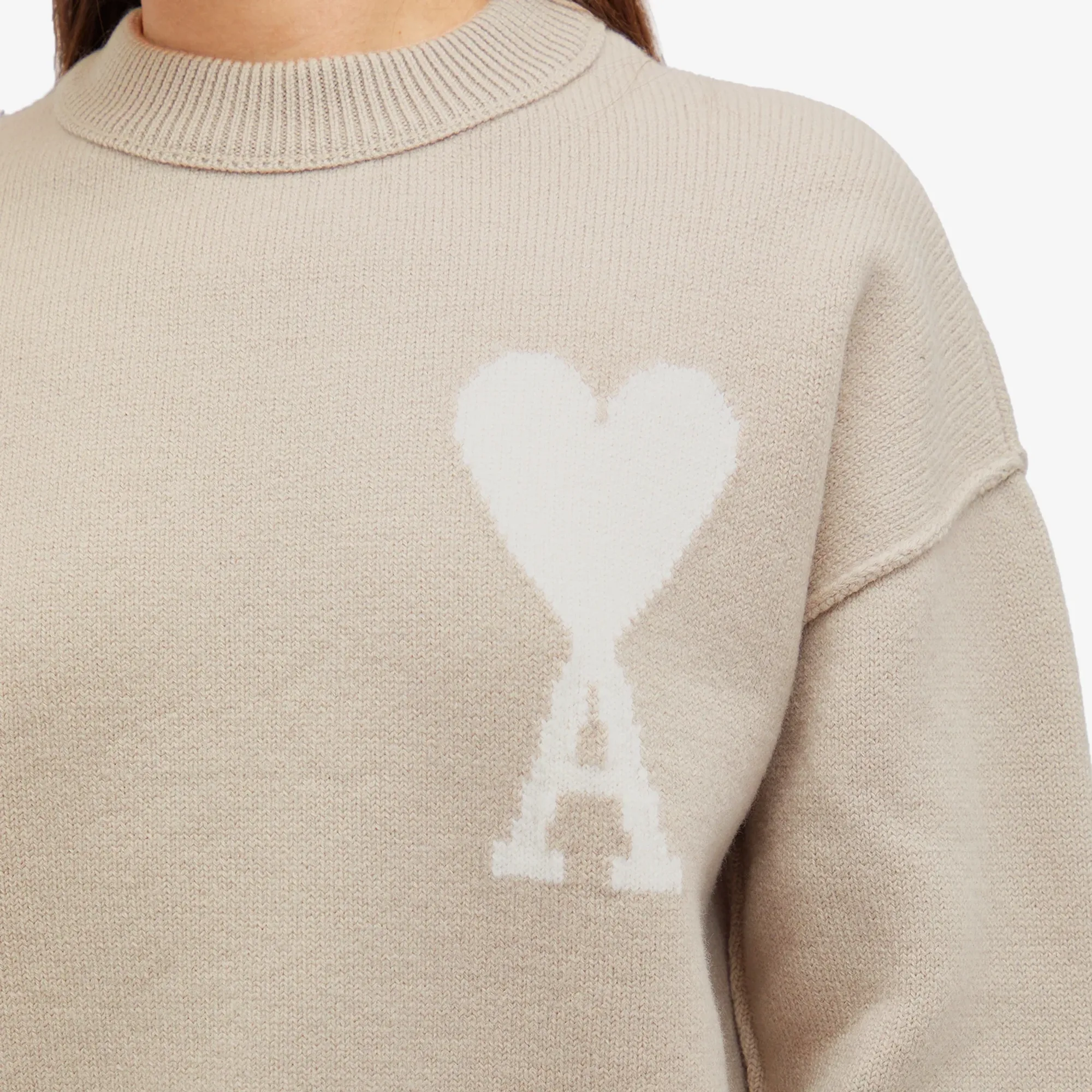 Ami Paris Off White Adc Sweater Men Pullovers Beige | UKS006-018