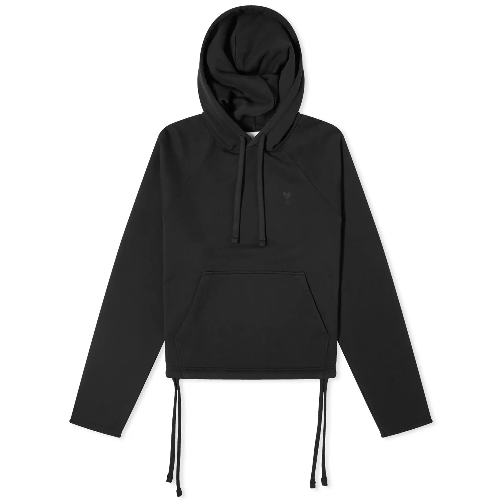 AMI Paris Women's Tonal ADC Cropped Hoodie Black