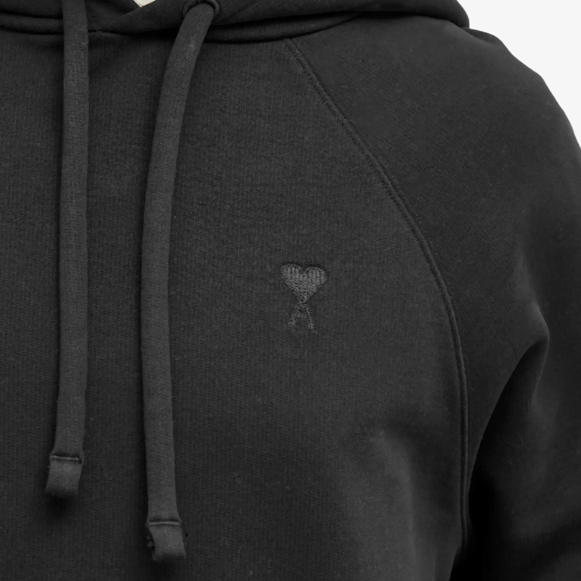 AMI Paris Women's Tonal ADC Cropped Hoodie Black
