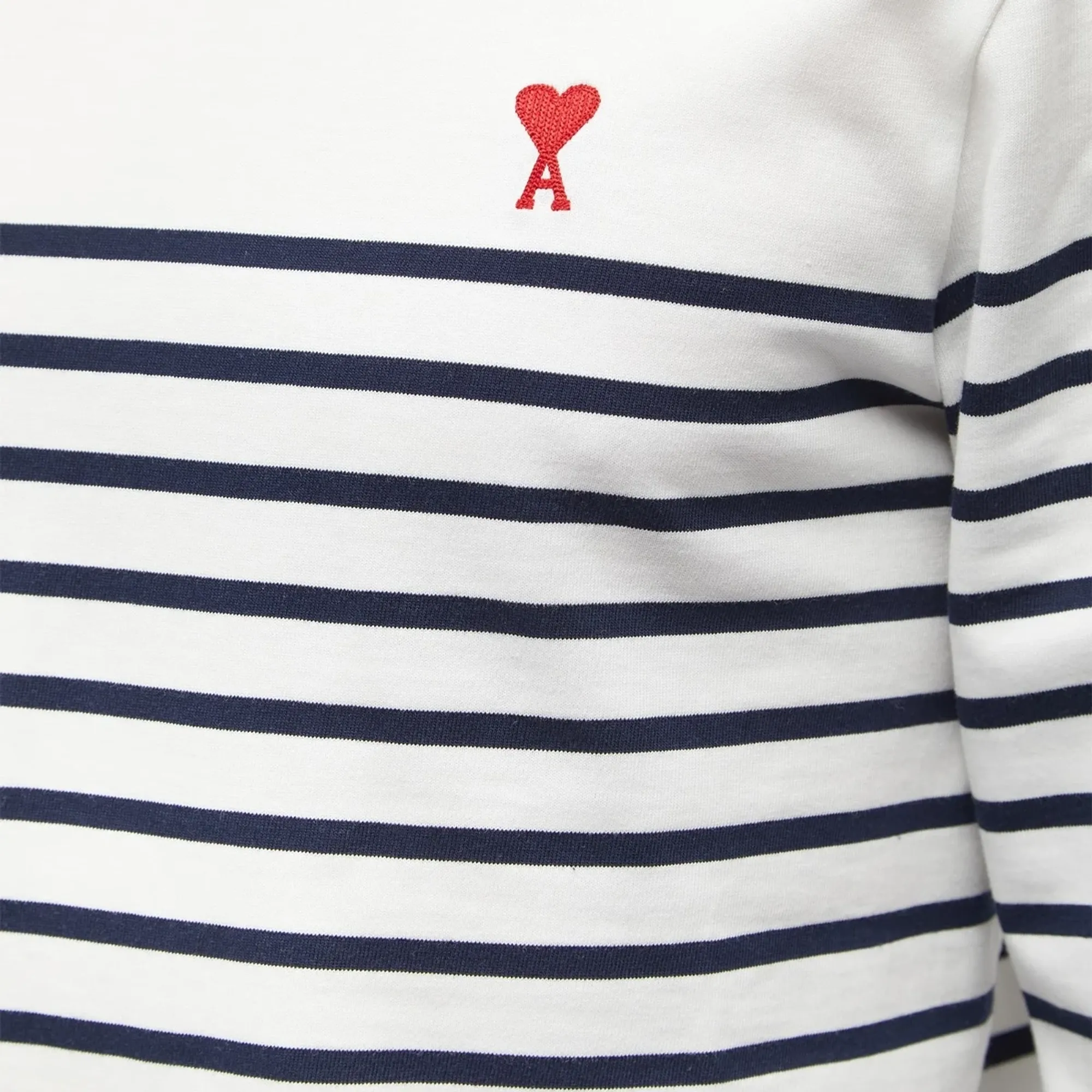 AMI Paris AMI Long Sleeve Breton Stripe ADC T-Shirt White/Nautic