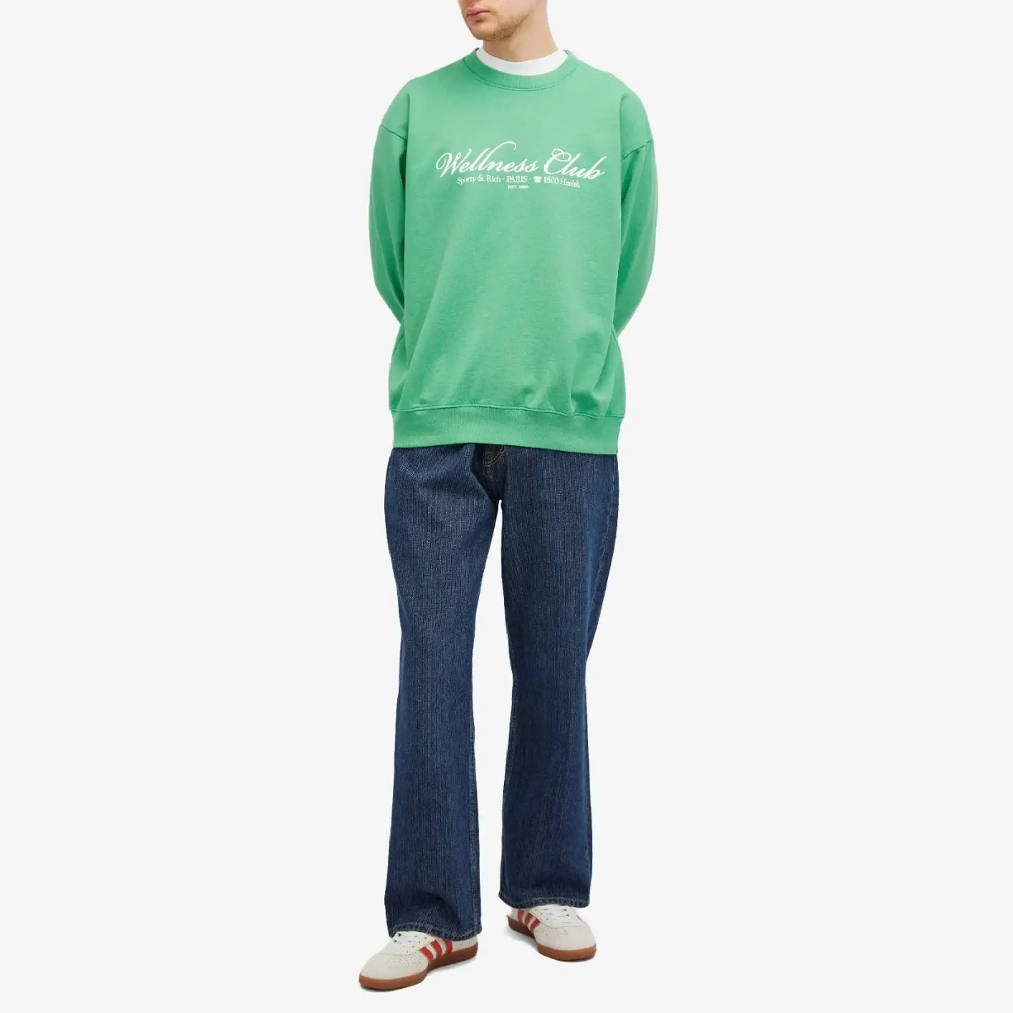 Sporty & Rich 1800 Health Sweatshirt Verde/White