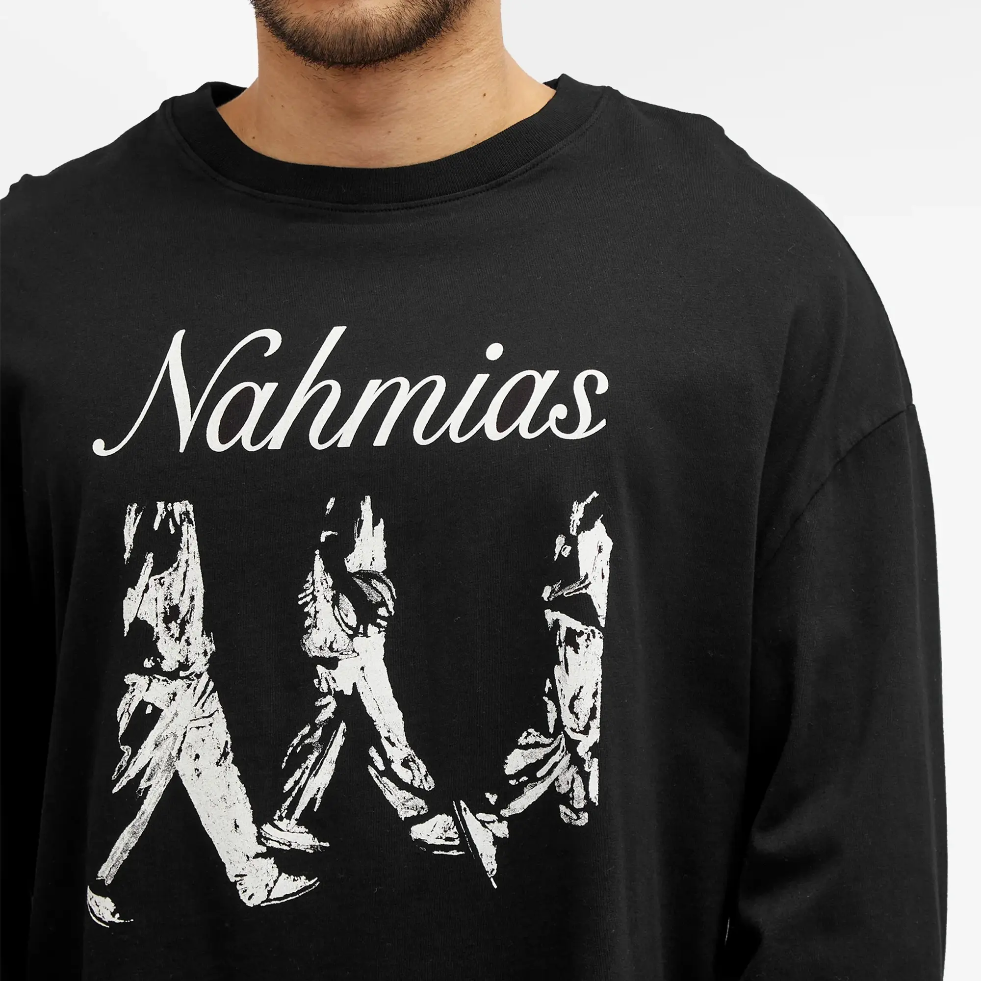 Nahmias Men's Inmate Long Sleeve T-Shirt Vintage Black