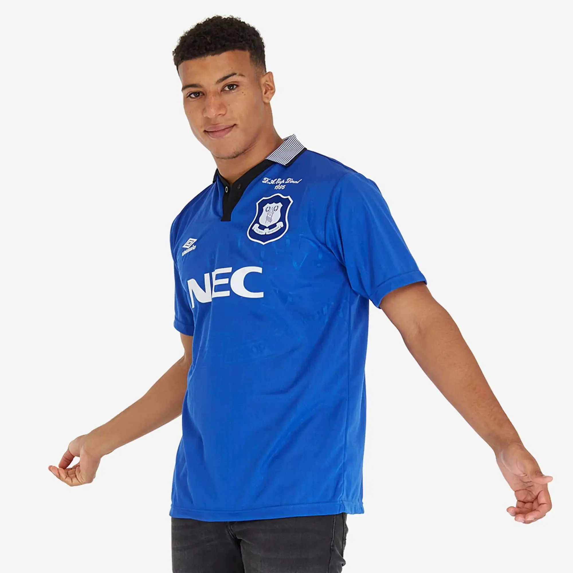 Score Draw Everton FC '95 FA Cup Winners Retro Home Shirt - Blue - Mens