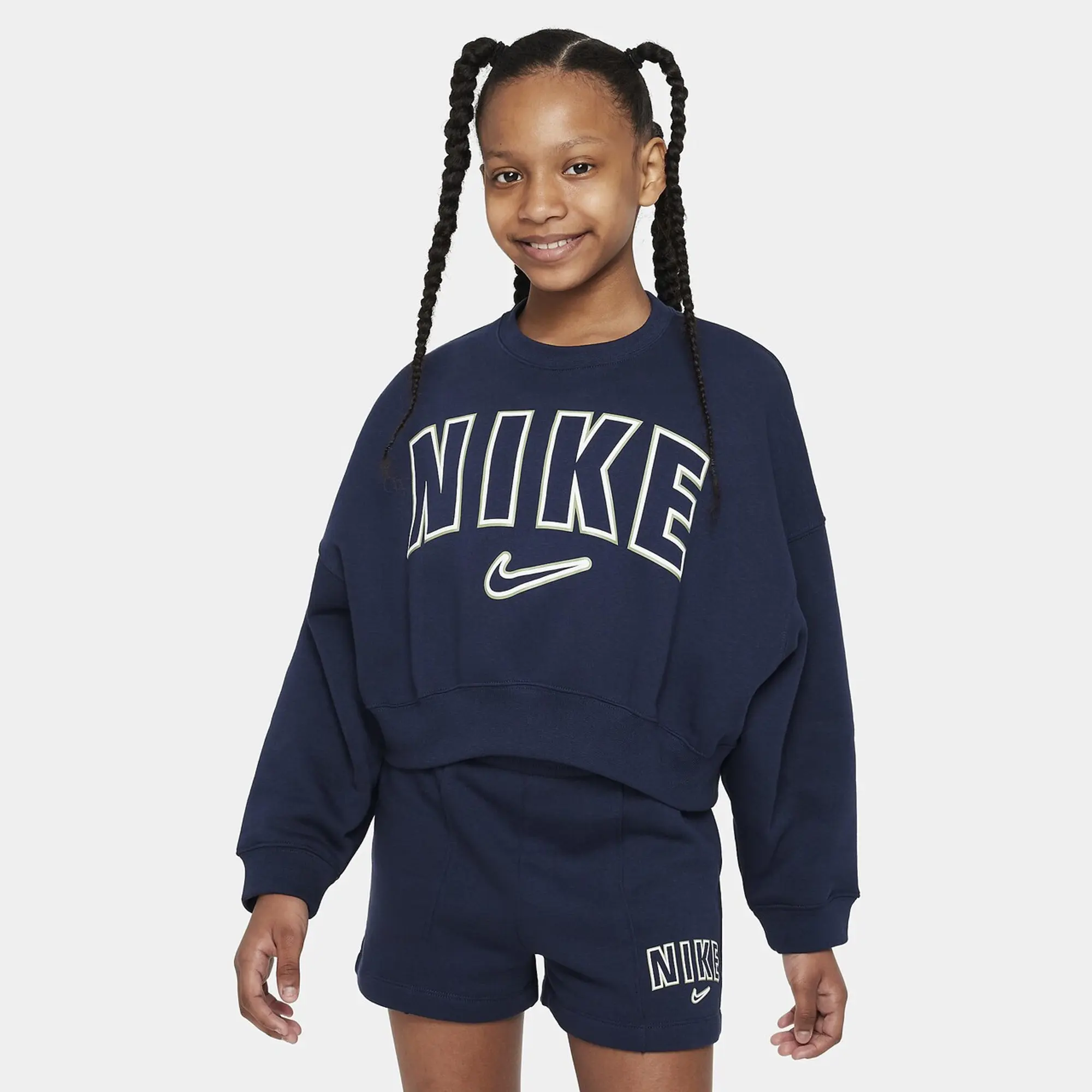 Nike Sportswear Older Kids Trend Fleece Crew Print 8 15Y