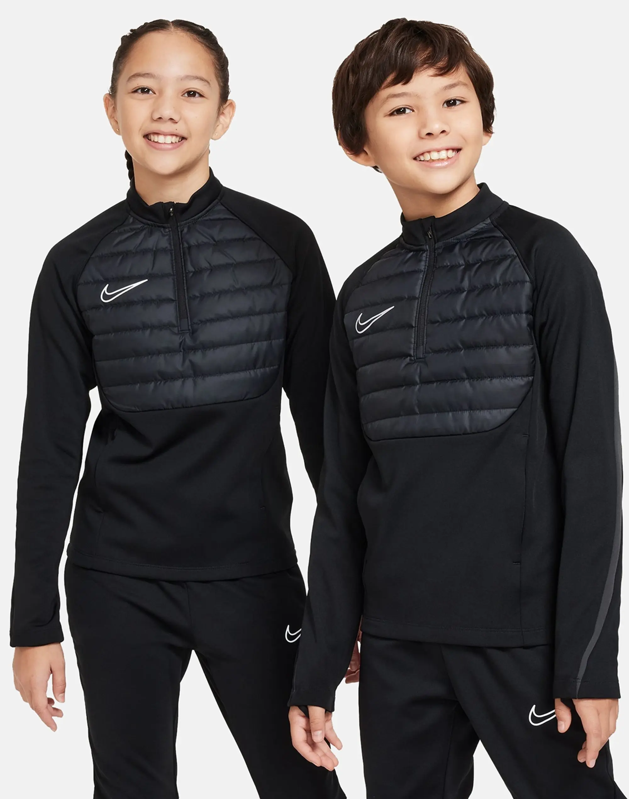 Nike Older Kids Academy Half Zip Top in Black/Silver