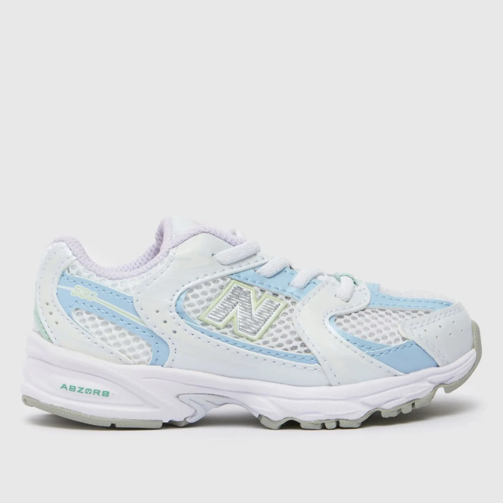 New Balance white & pl blue 530 Girls Toddler trainers