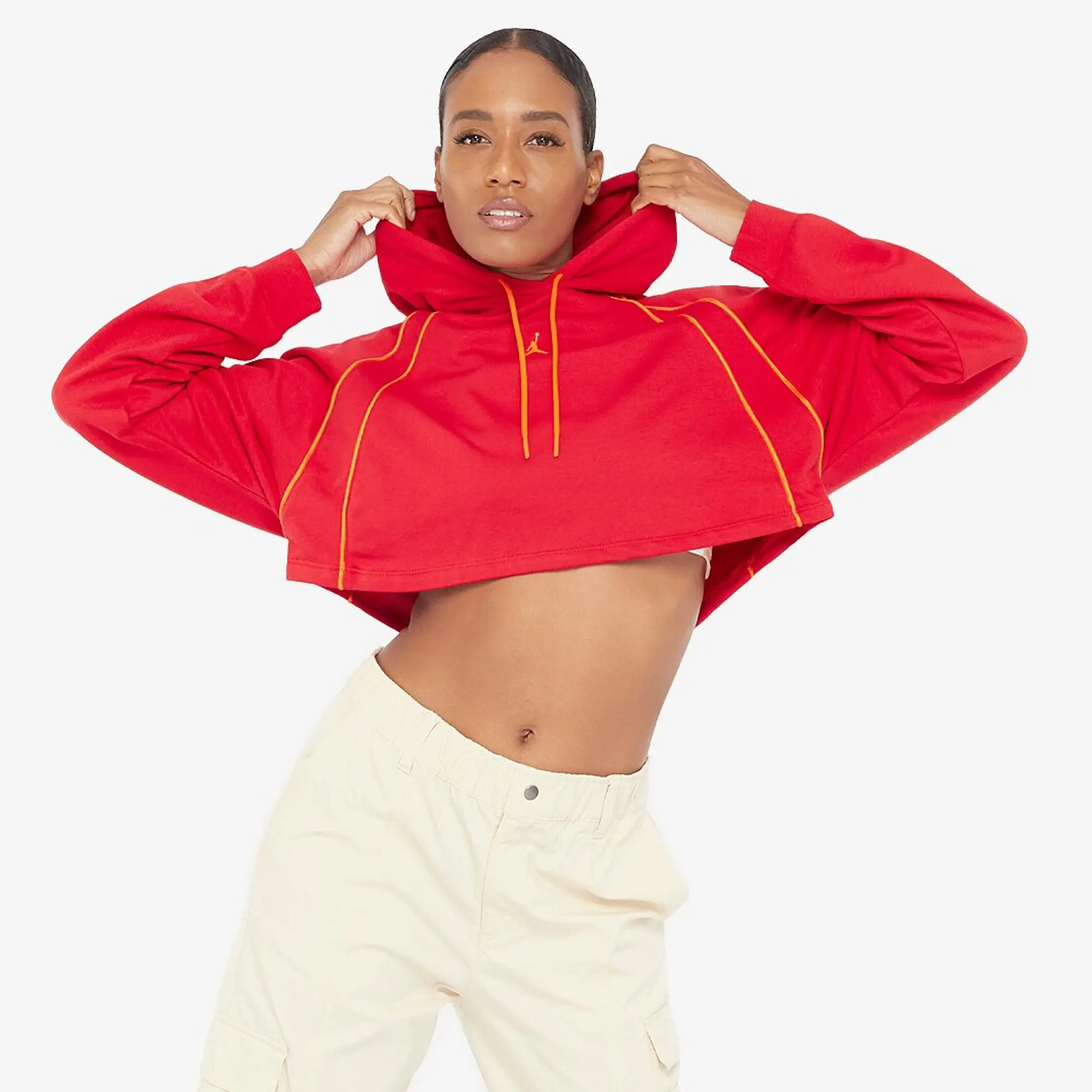 Nike Jordan Jordan Sportswear Womens Cropped Fleece Pullover Hoodie DQ4390 612 FOOTY.COM