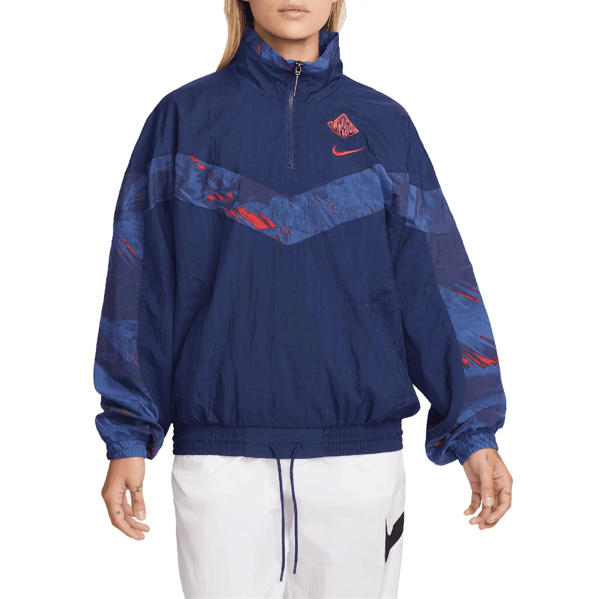 Nike England Jacket With Floral Panels Blue Womens DN1150 492 FOOTY.COM