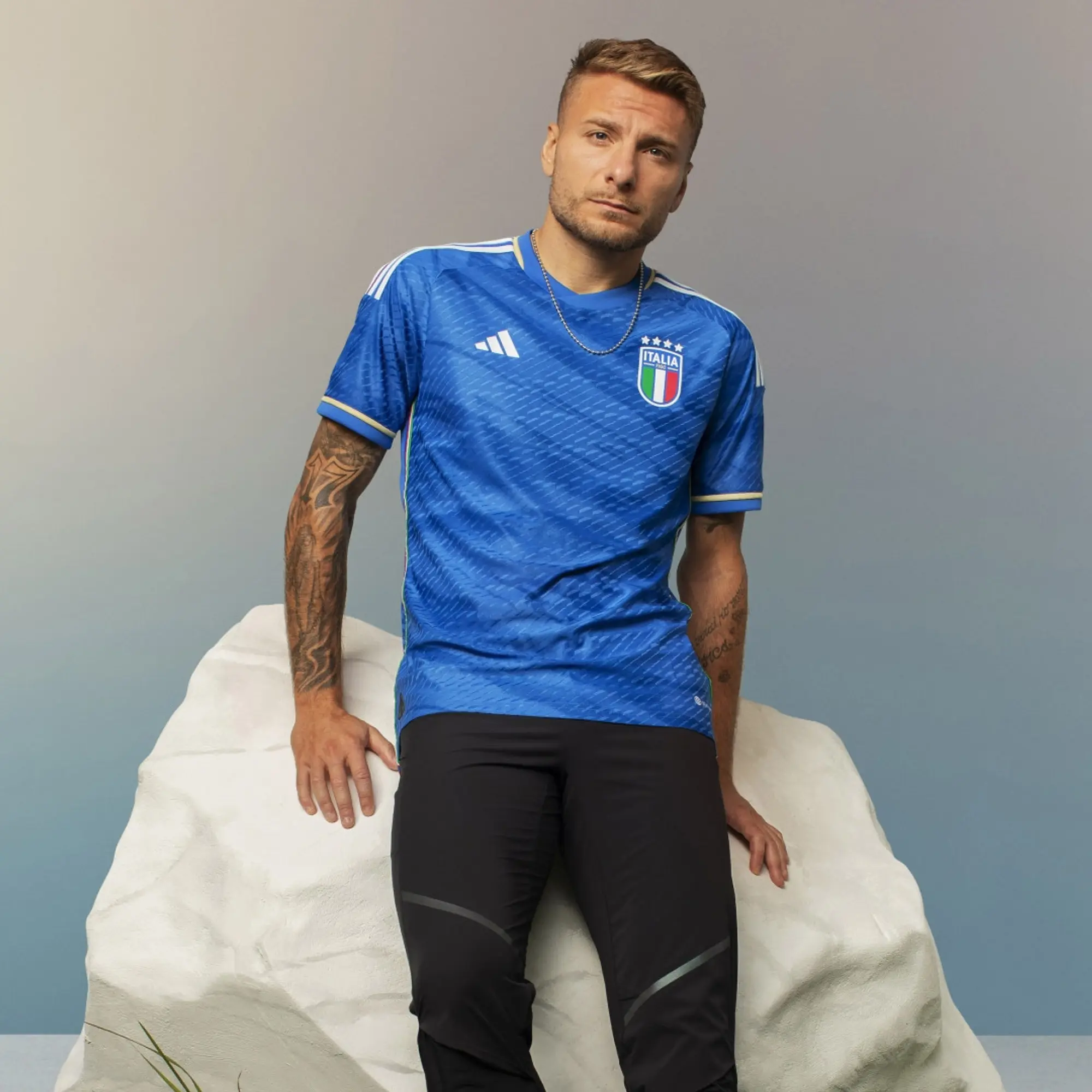 adidas Italy Mens SS Player Issue Home Shirt 2023