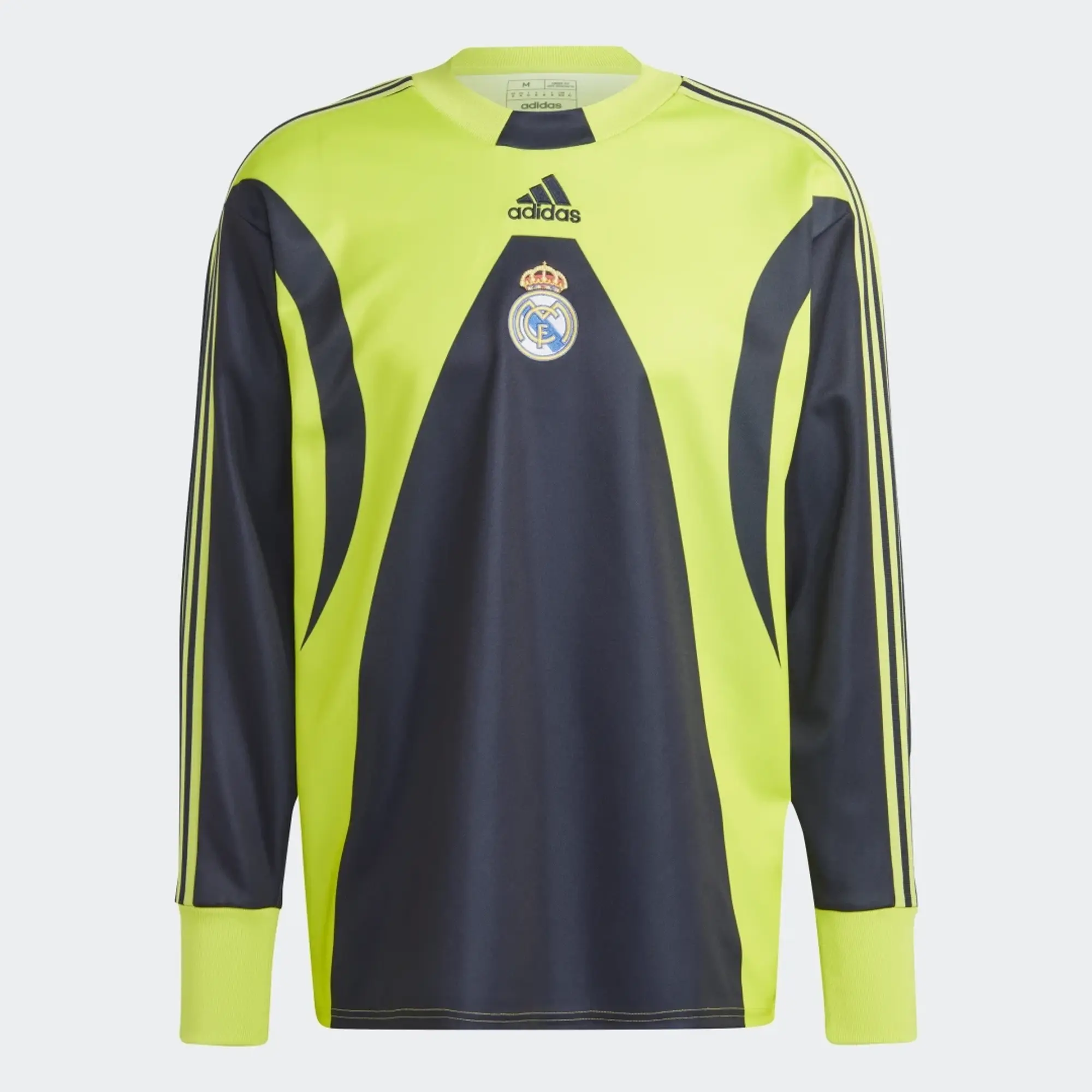 adidas Real Madrid Mens LS Goalkeeper Home Shirt 2022/23