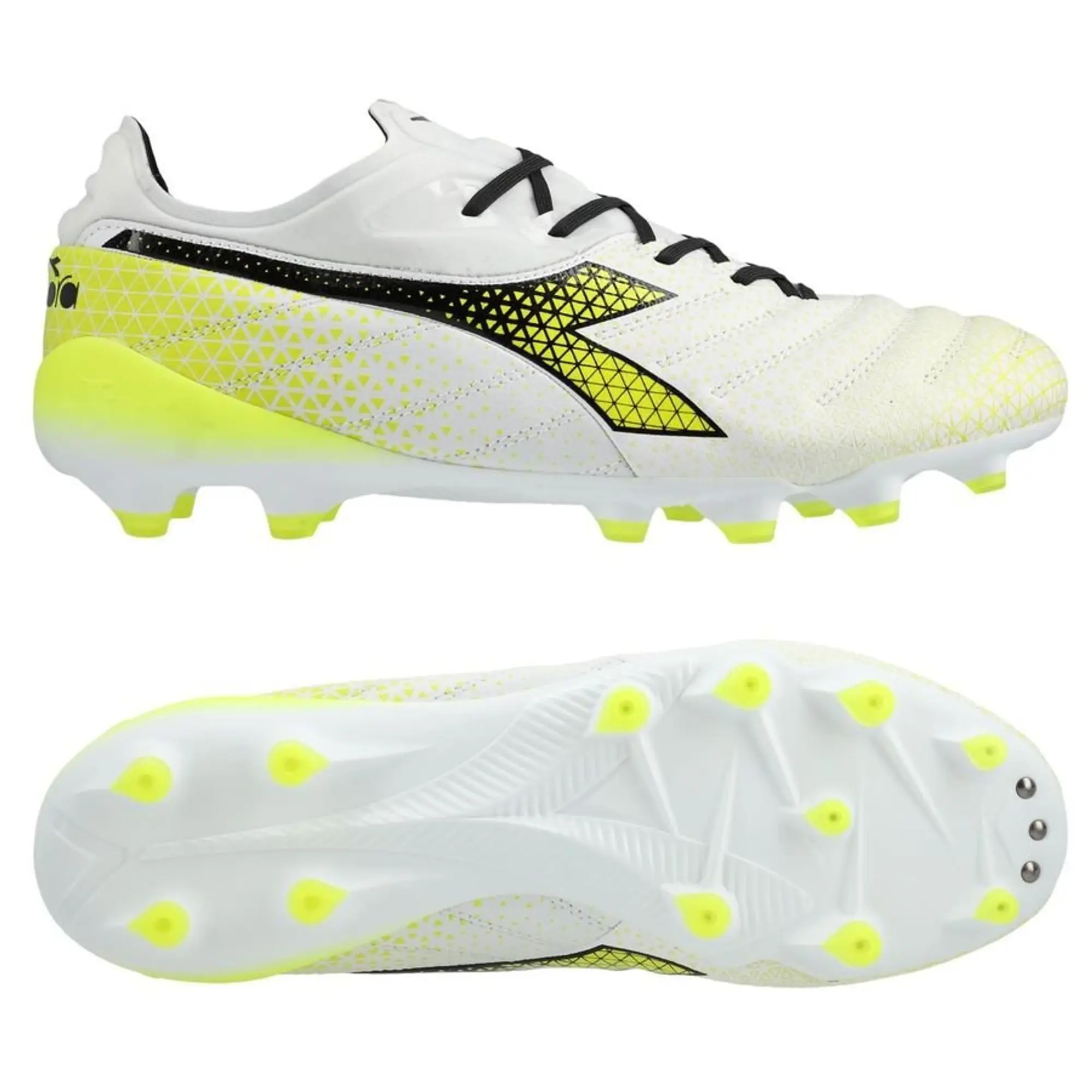 Diadora Brasil Elite Tech Gr Lpx Fg - White/Black/Fluo Yellow - ['White']