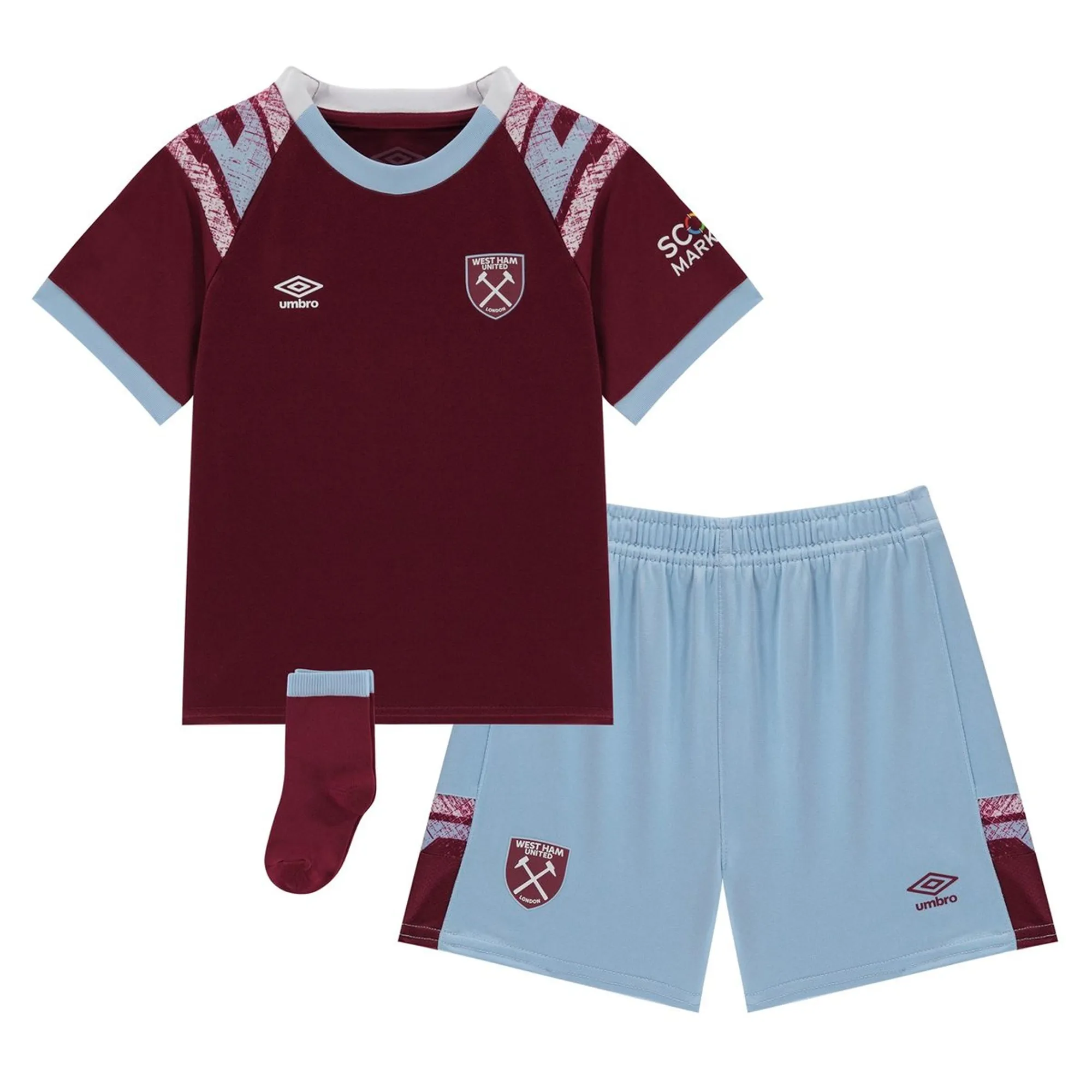 Umbro West Ham United Boys SS Home Mini Kit 2022/23