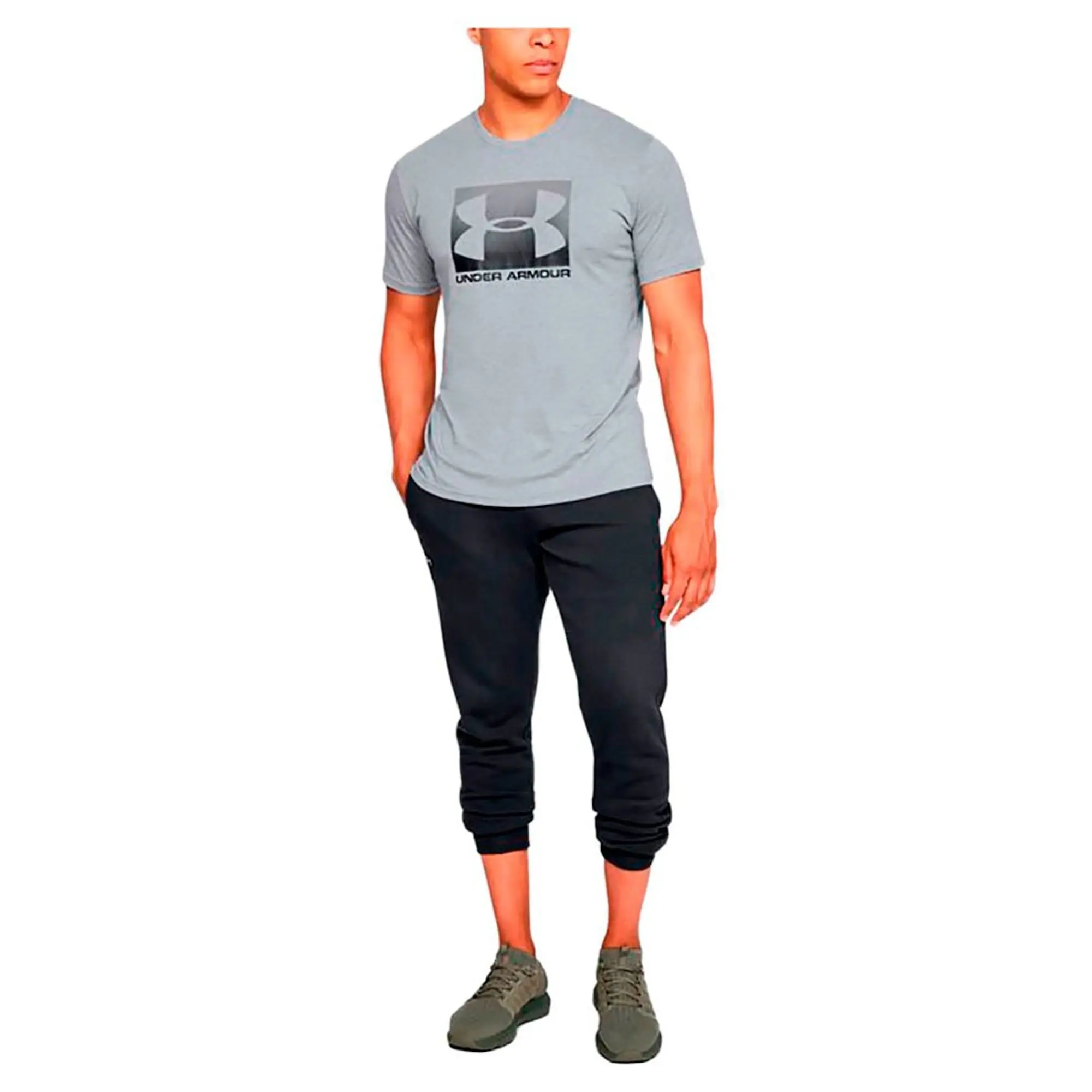 T-Shirt Under Armour Boxed Sportstyle Ss Steel Light Heather/ Graphite/ Black Xxxxxl