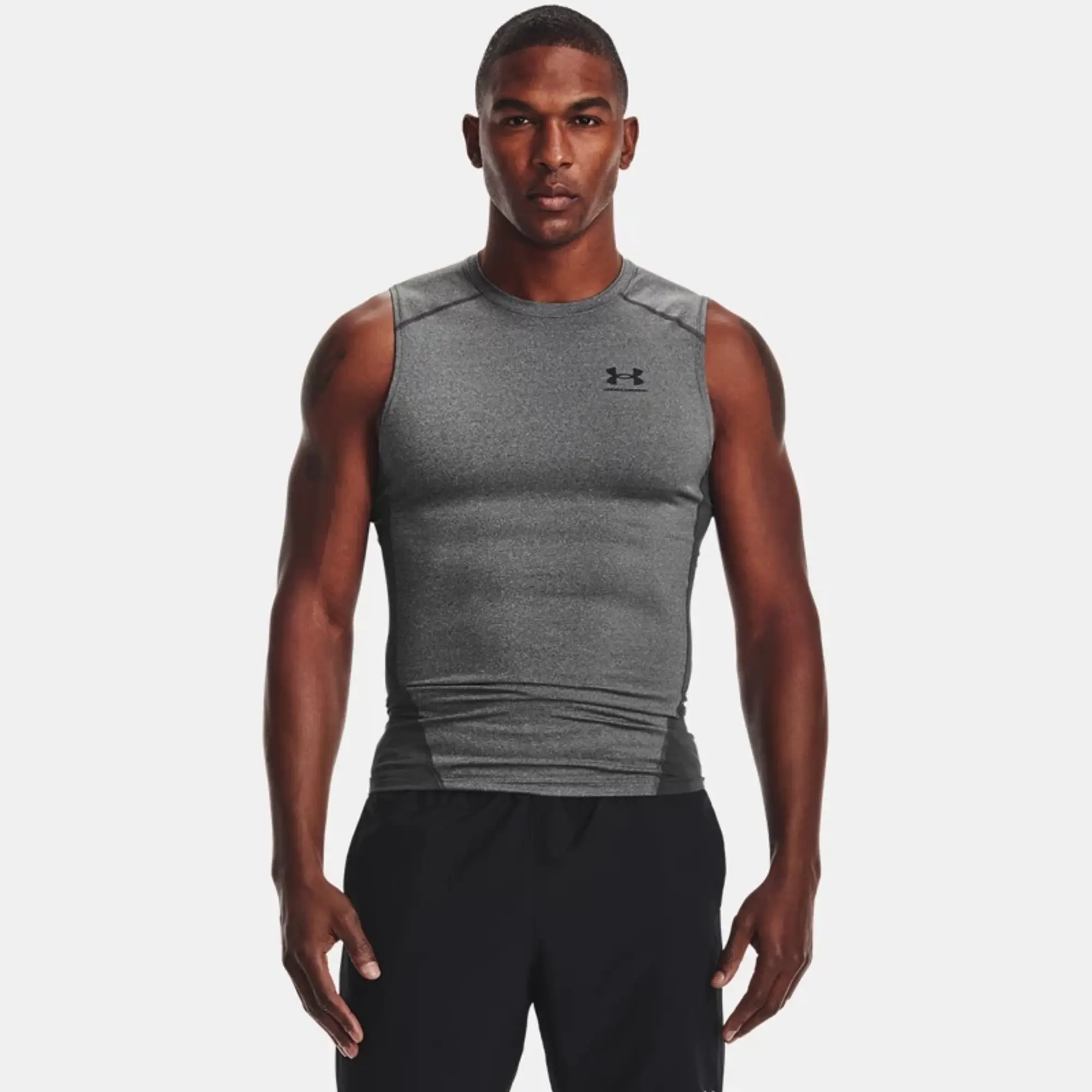 Under Armour Men's HeatGear® Sleeveless Carbon Heather / Black XXL