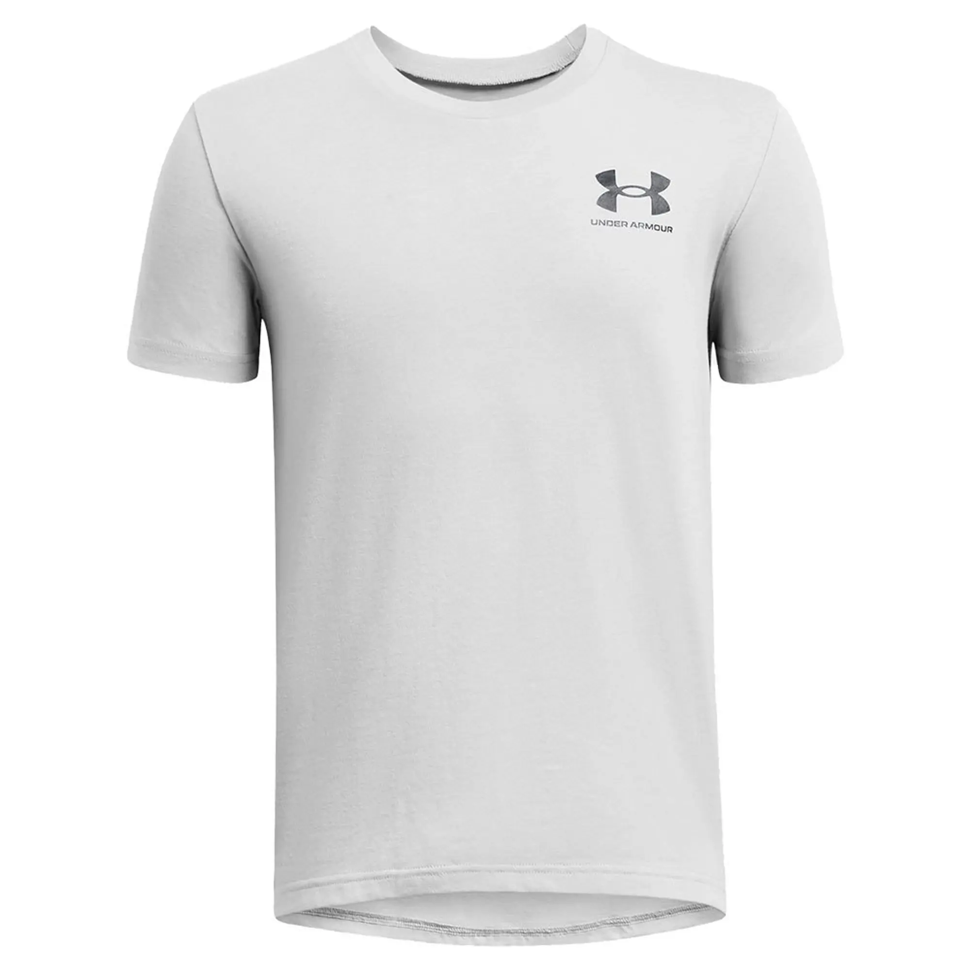 Boys'  Under Armour  Left Chest Logo Short Sleeve Mod Gray Medium Heather / Black YLG (59 - 63 in)