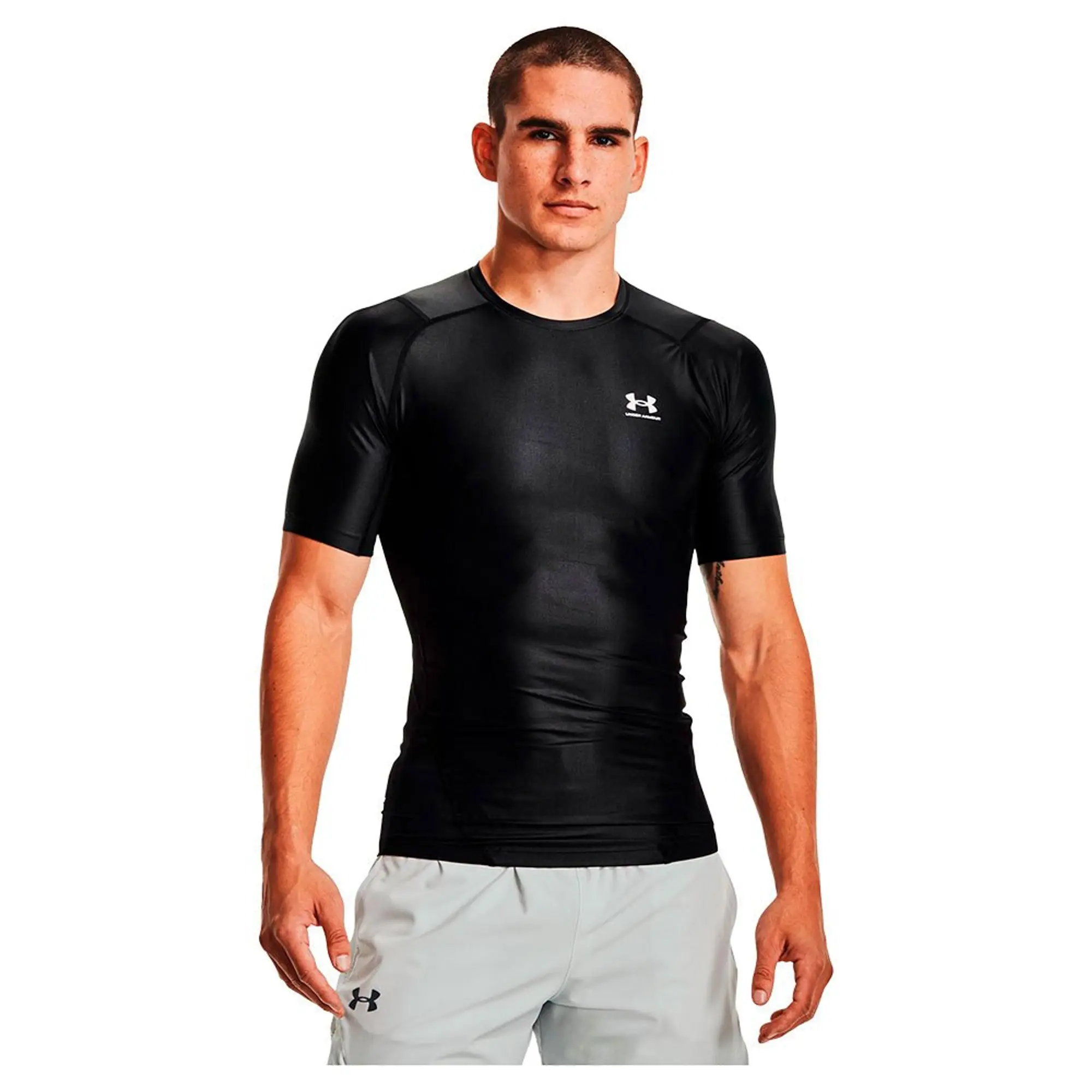 Men's  Under Armour  Iso-Chill Compression Short Sleeve Black / White XXL