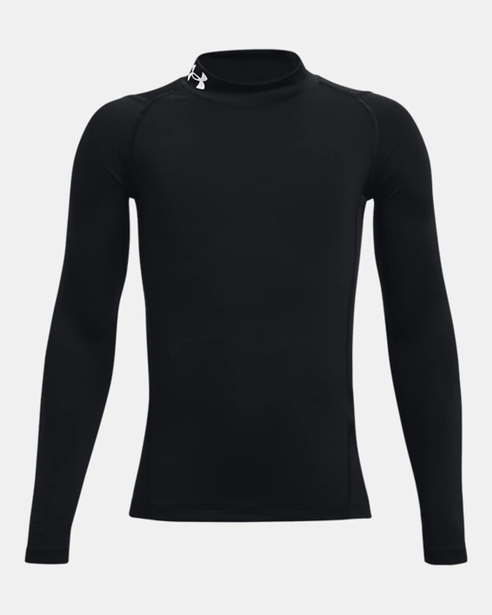 Under Armour Boys' HeatGear Mock Long Sleeve Black / White YXS (48 - 50 in)