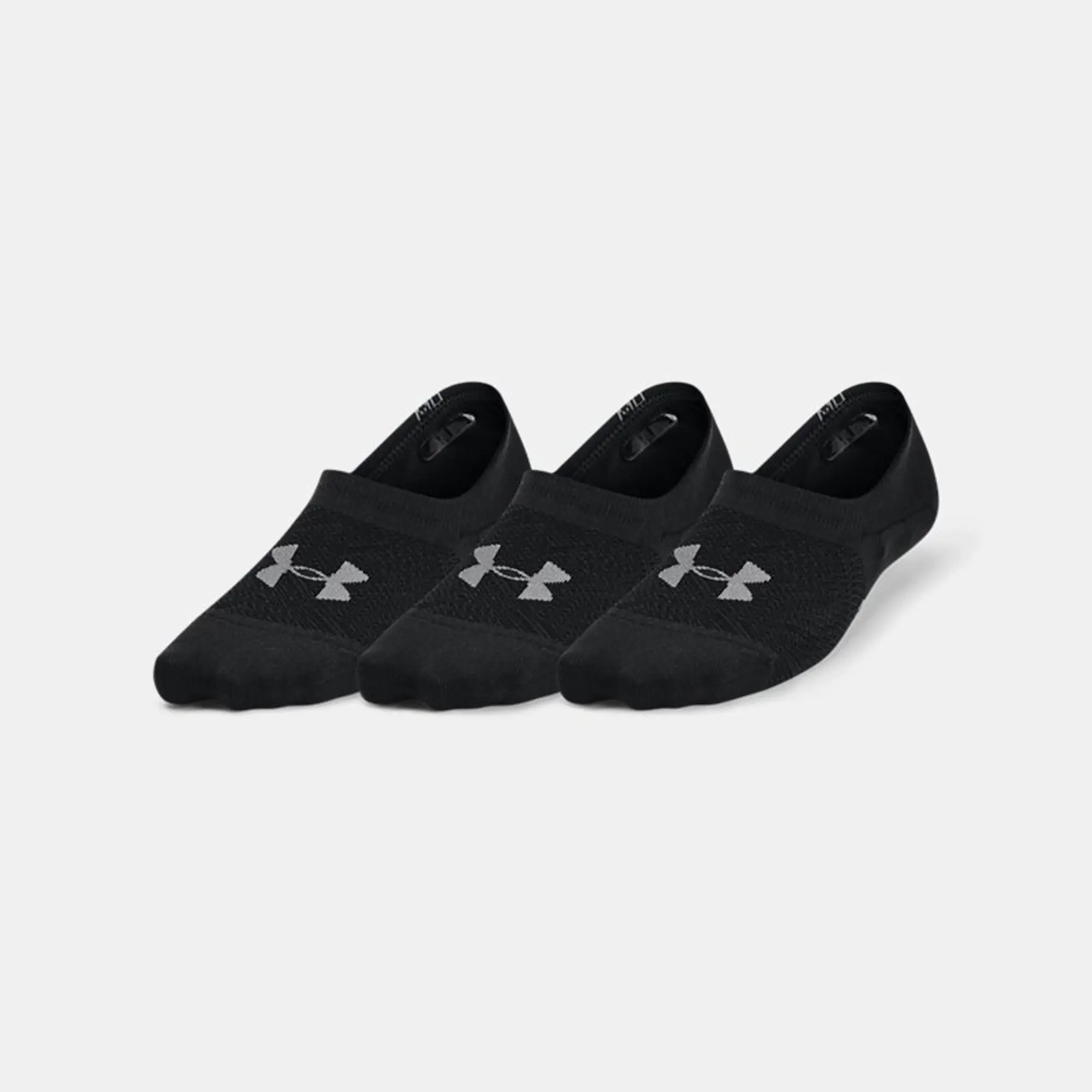 Women's  Under Armour  Breathe Lite Ultra 3-Pack Low Liner Socks Black / Black / Pitch Gray S