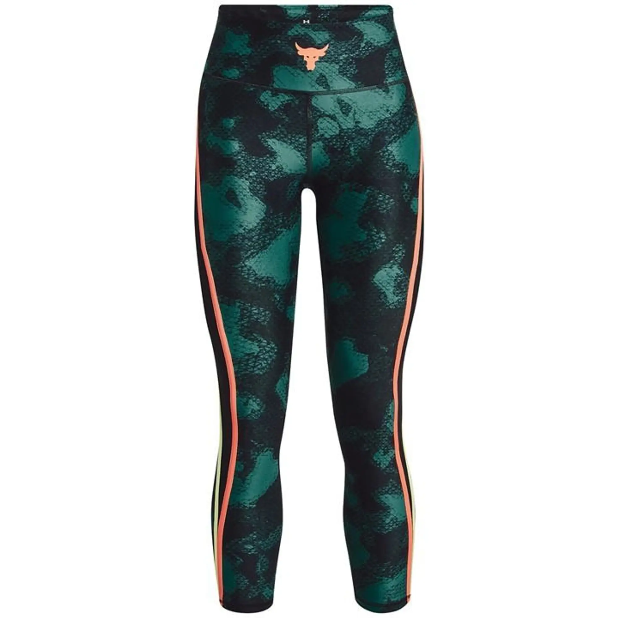 Under Armour Women's Project Rock HeatGear® Printed Ankle Leggings Coastal Teal / Orange Tropic / Orange Tropic XS