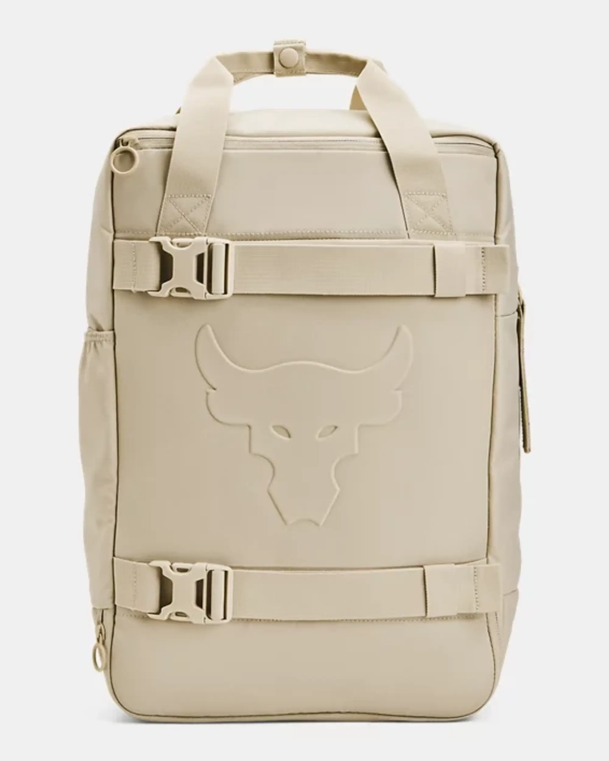 Under Armour Project Rock Box Duffle Backpack Khaki Base / Timberwolf Taupe OSFM