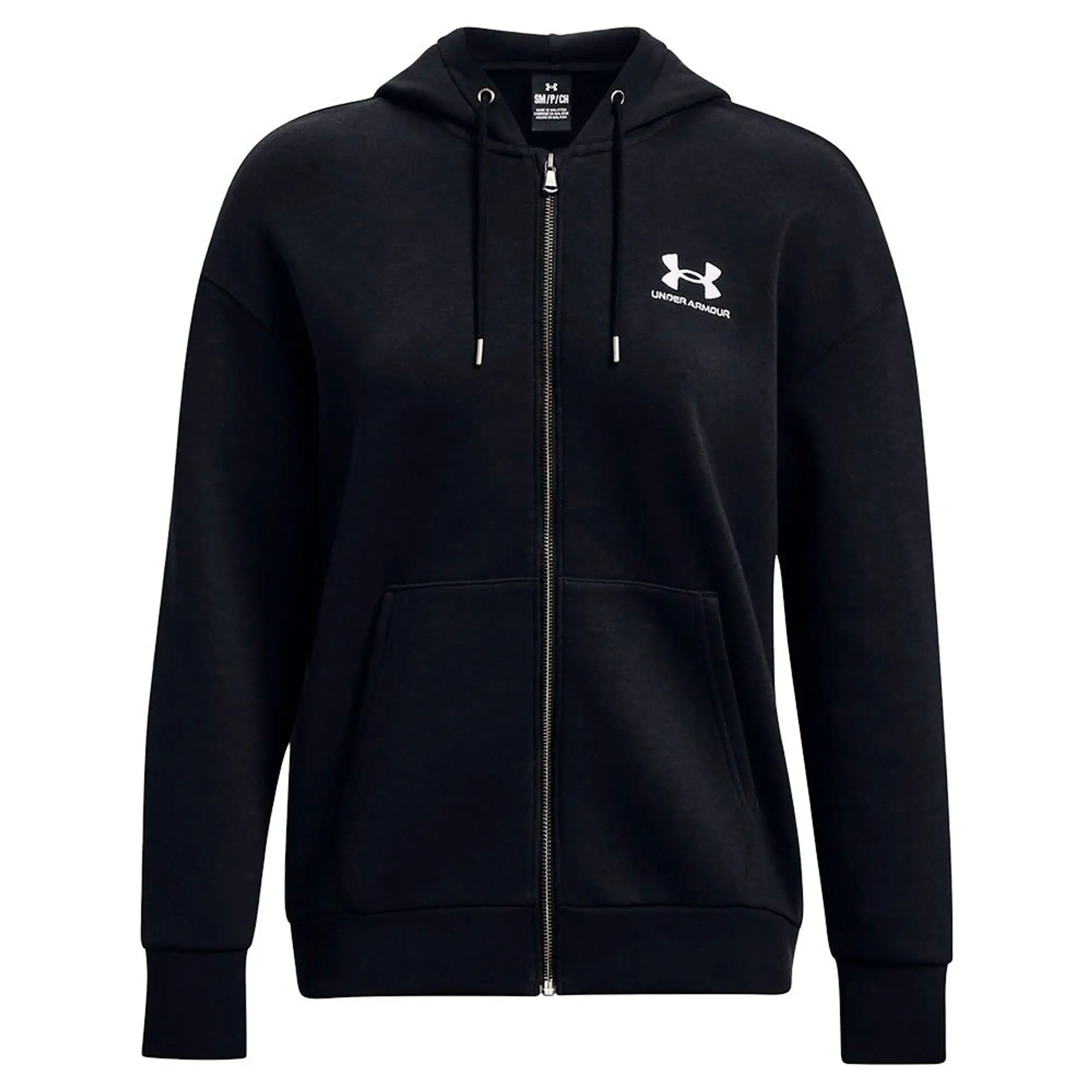 Women's  Under Armour  Essential Fleece Full-Zip Black / White XS