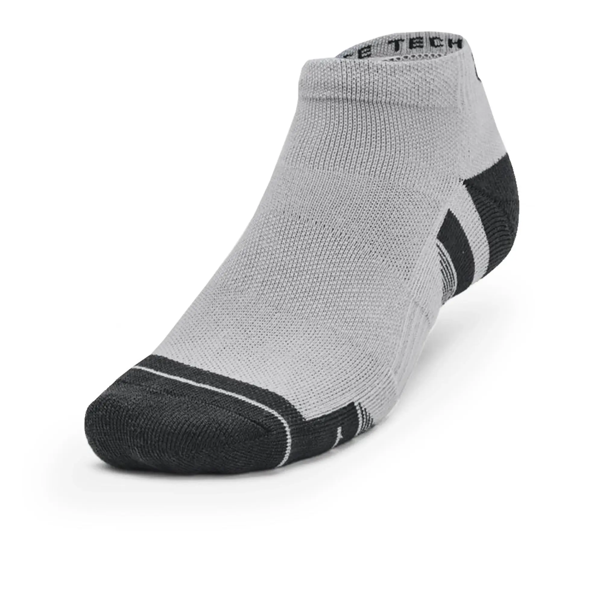 Unisex  Under Armour  Performance Tech 3-Pack Low Cut Socks Mod Gray / White / Jet Gray XL