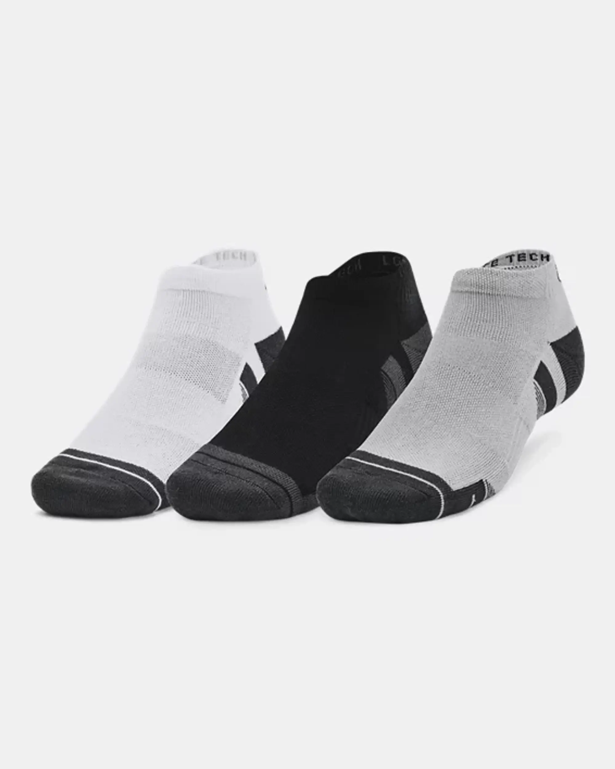 Unisex  Under Armour  Performance Tech 3-Pack Low Cut Socks Mod Gray / White / Jet Gray XL