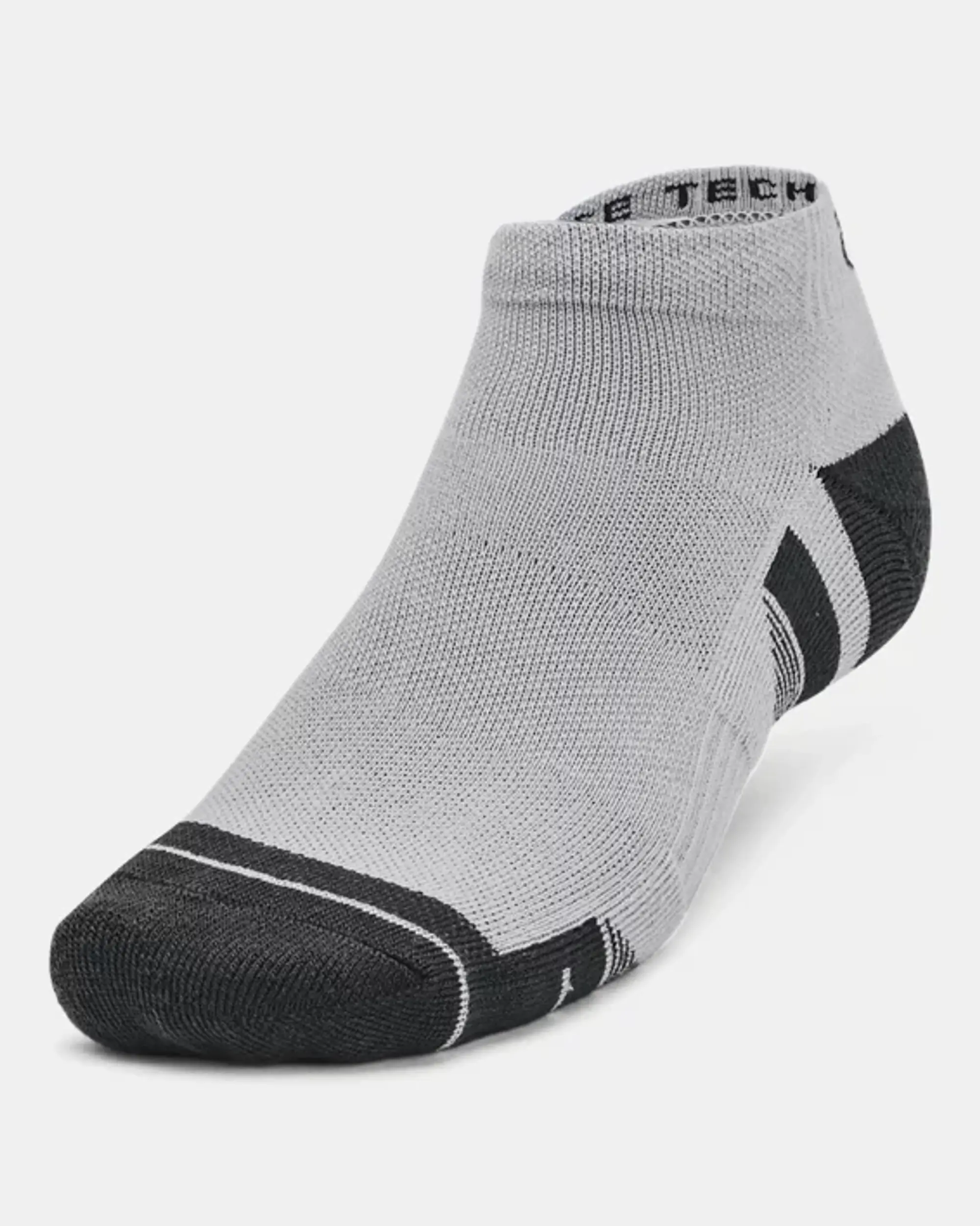 Unisex  Under Armour  Performance Tech 3-Pack Low Cut Socks Mod Gray / White / Jet Gray XL