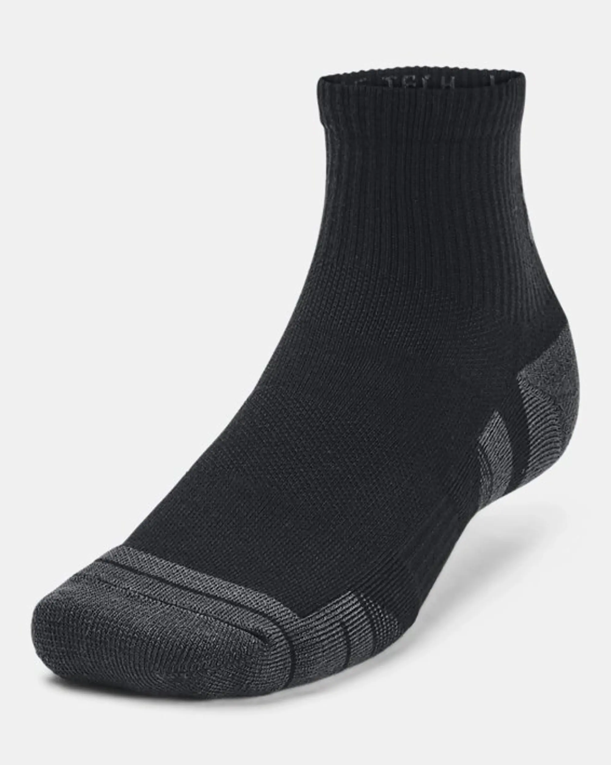 Unisex  Under Armour  Performance Tech 3-Pack Q Under Armour rter Socks Black / Black / Jet Gray XL