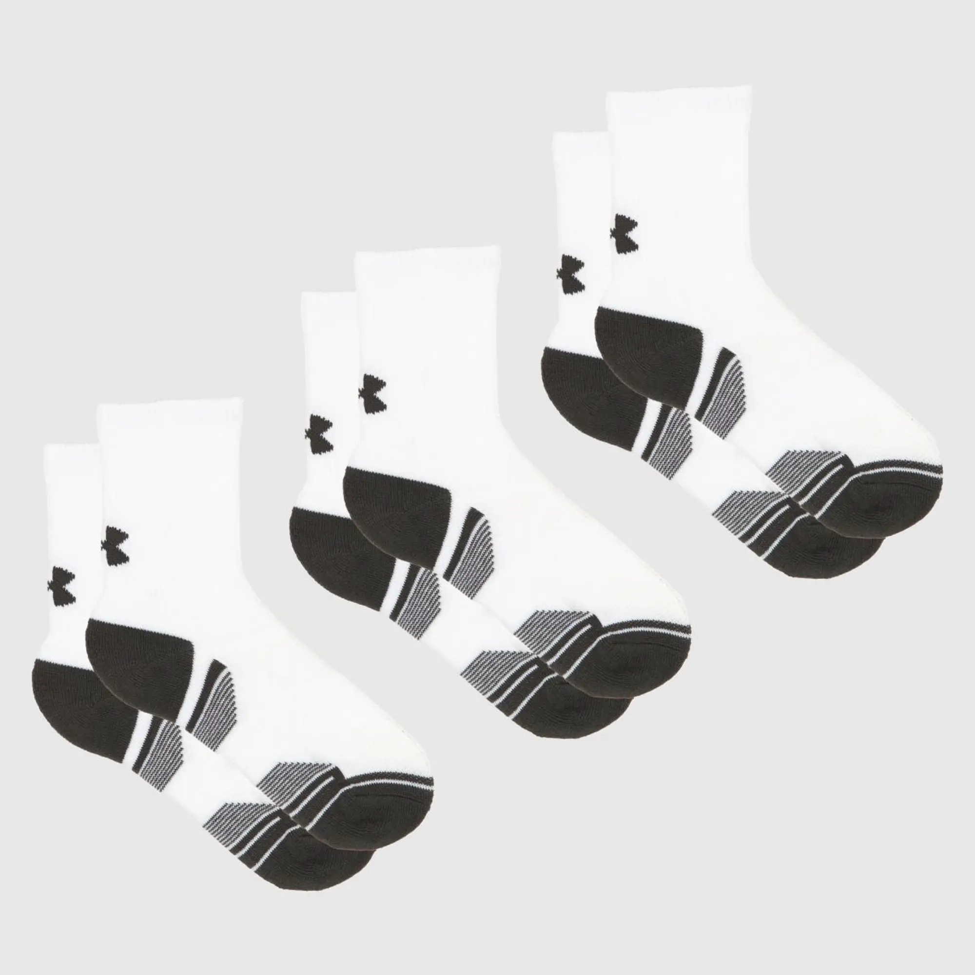 Kids'  Under Armour  Performance Tech 3-Pack Crew Socks White / White / Jet Gray XS