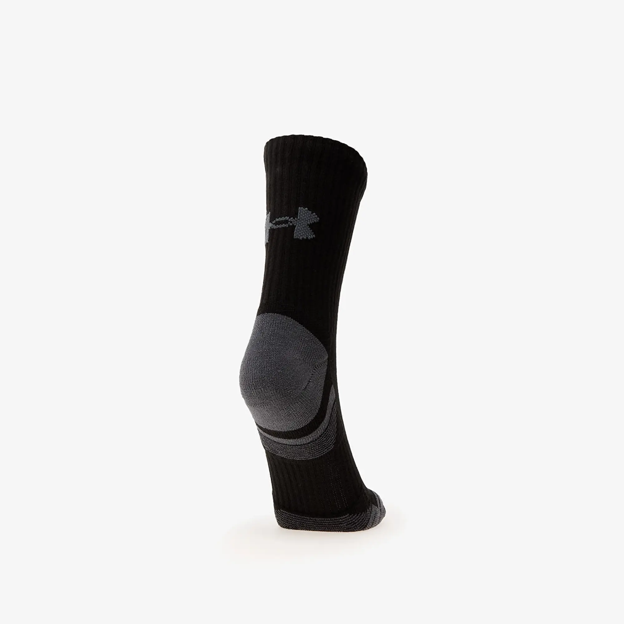 Unisex  Under Armour  Performance Cotton 3-Pack Mid-Crew Socks Black / Black / Pitch Gray XL