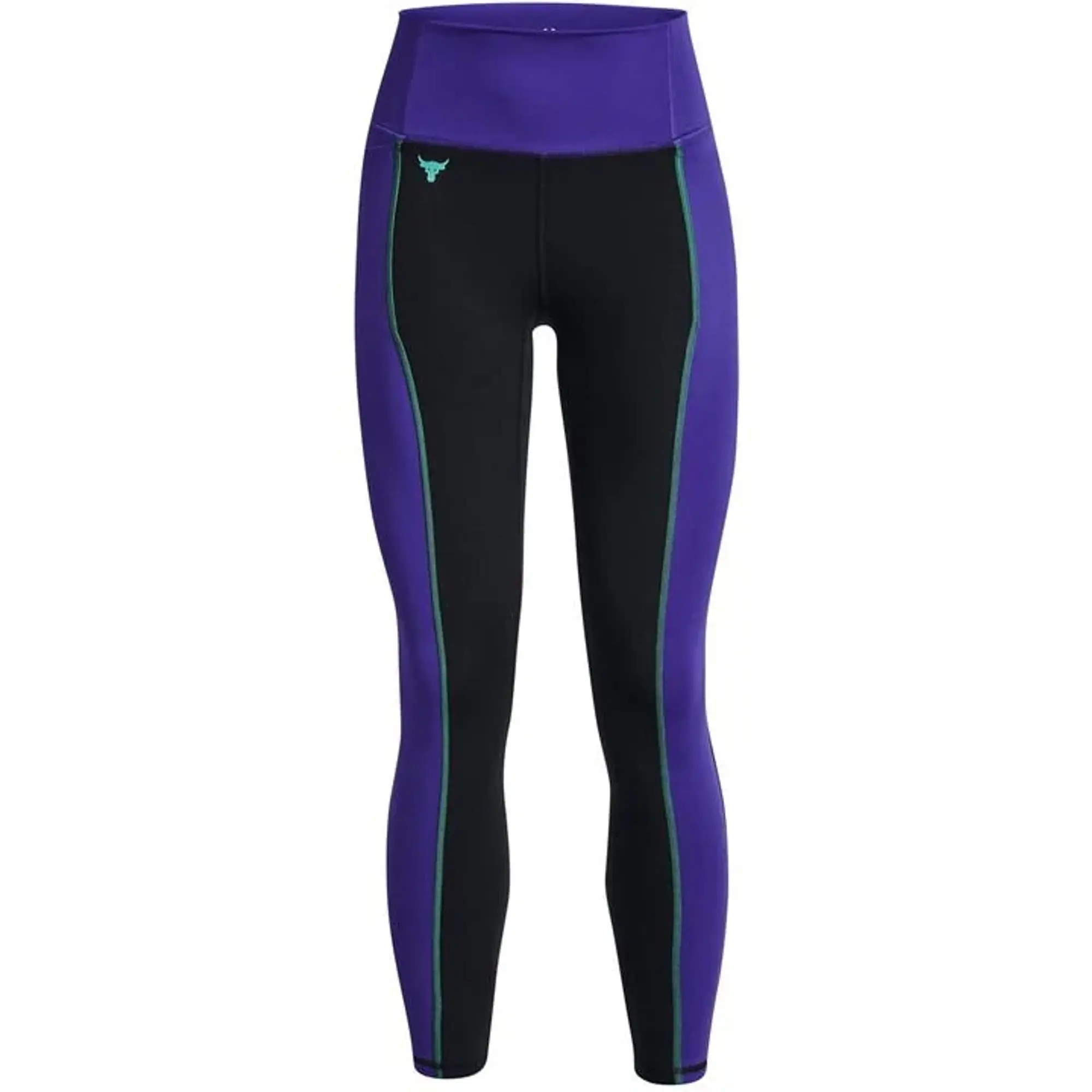 Under Armour Women's Project Rock Lets Go Colorblock Ankle Leggings Black / Electric Purple / Black XS