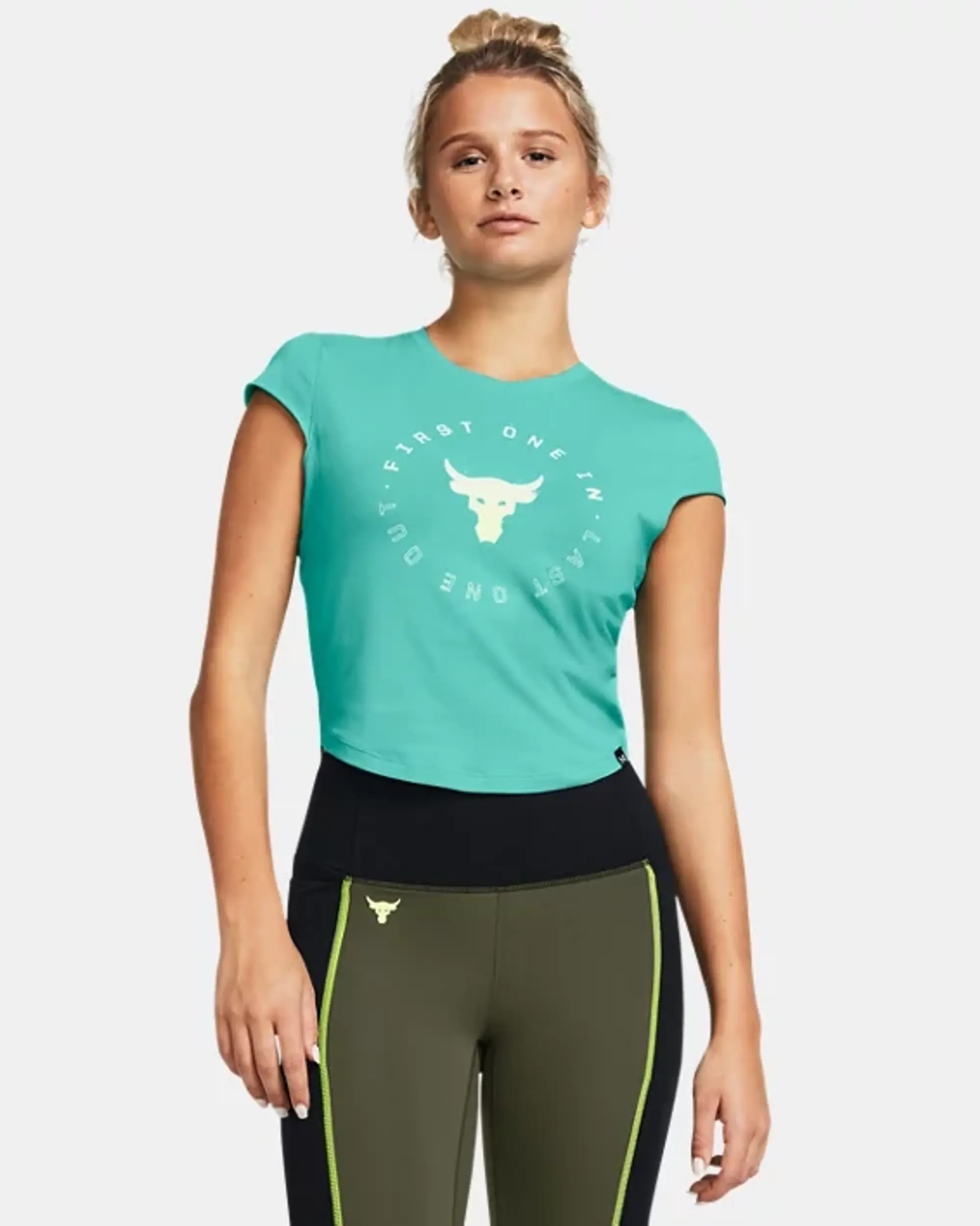 Under Armour Armour Pjt Rck Nght Shft Cap T Q4 Gym Top Womens - Green
