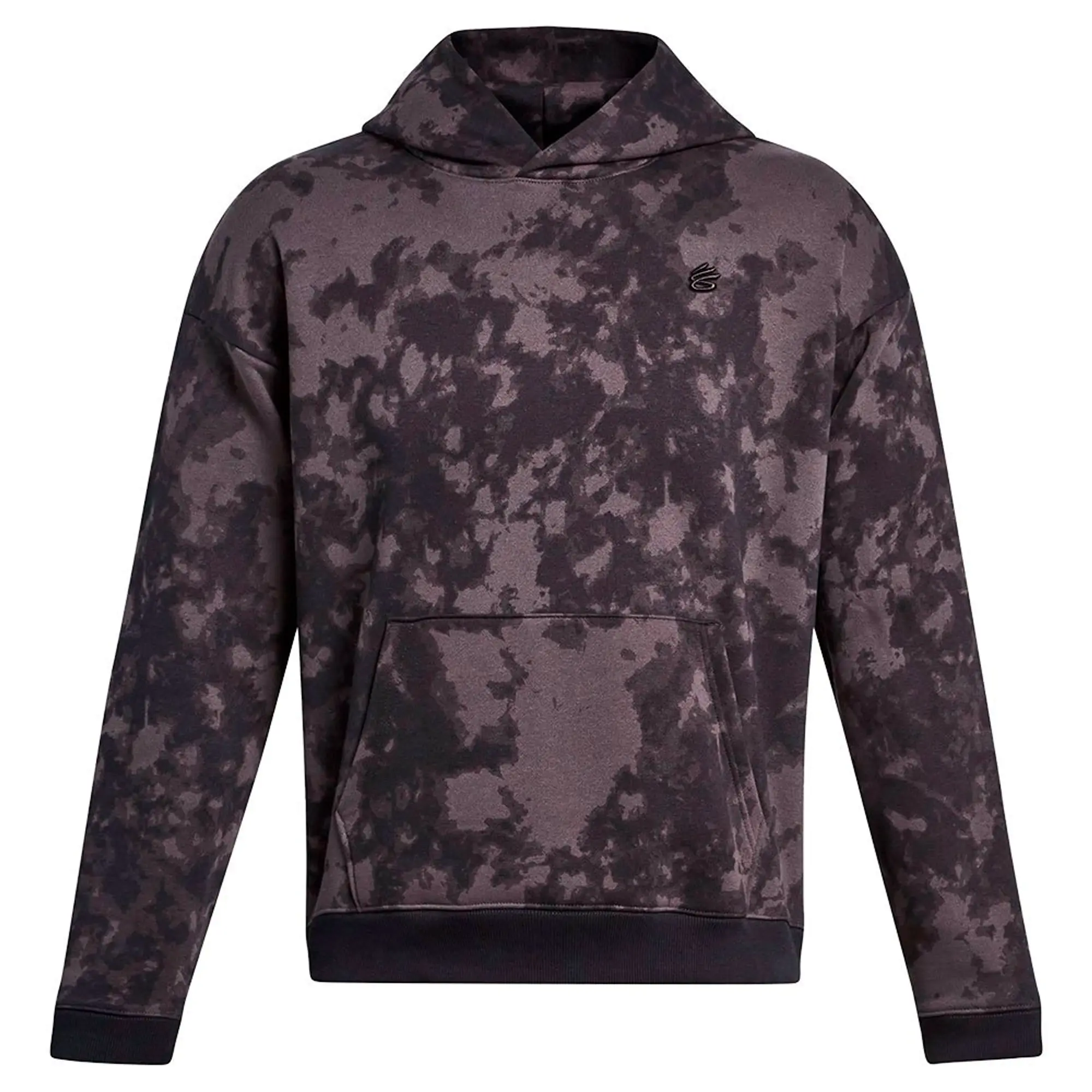 Under Armour Men's Curry Acid Wash Hoodie Jet Gray / Dark Maroon XXL
