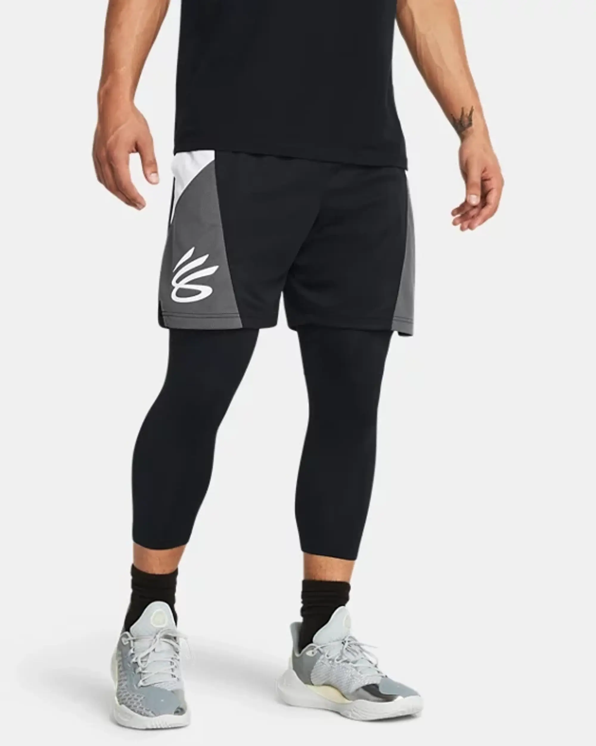 Under Armour Men's Curry Splash Shorts Black / Castlerock / White M