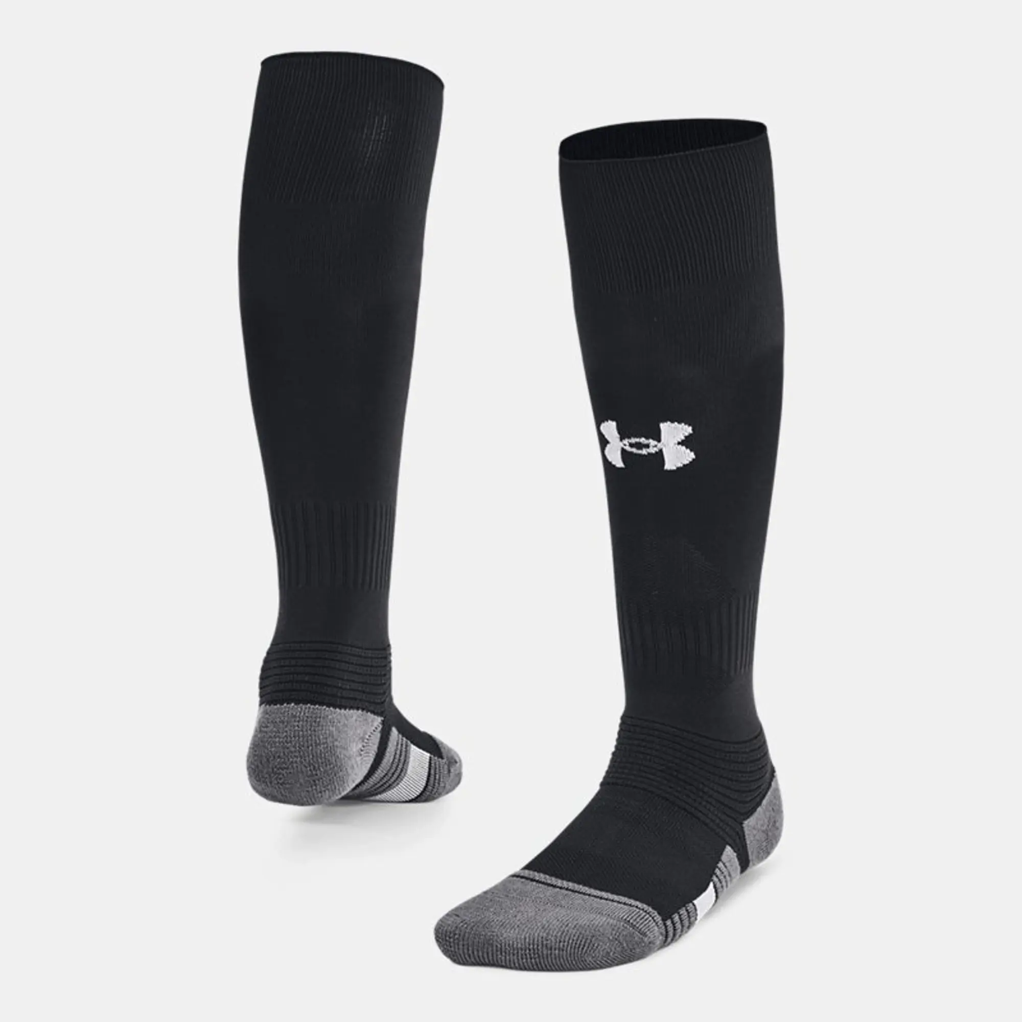 Kids'  Under Armour  Magnetico Over-The-Calf Socks Black / Pitch Gray / White XS