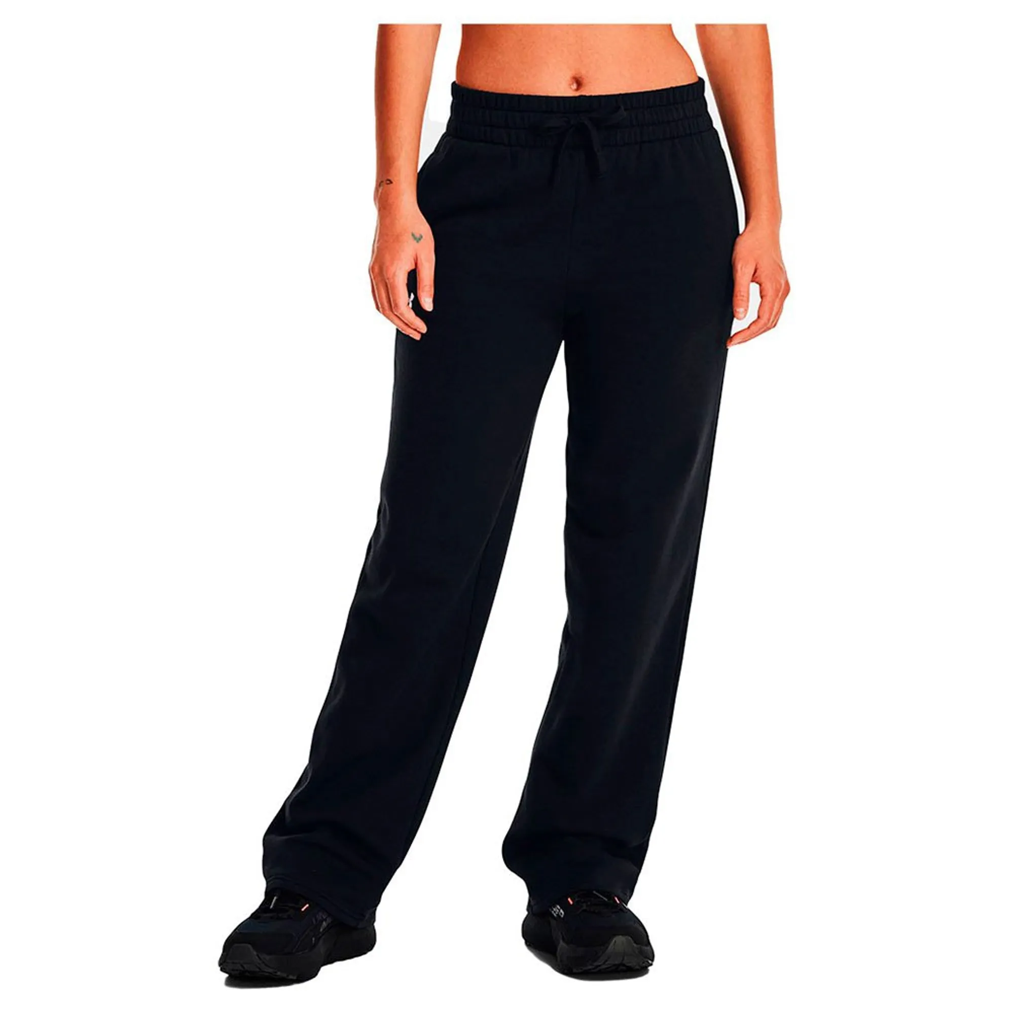 Women's  Under Armour  Rival Fleece Straight Leg Pants Black / White S