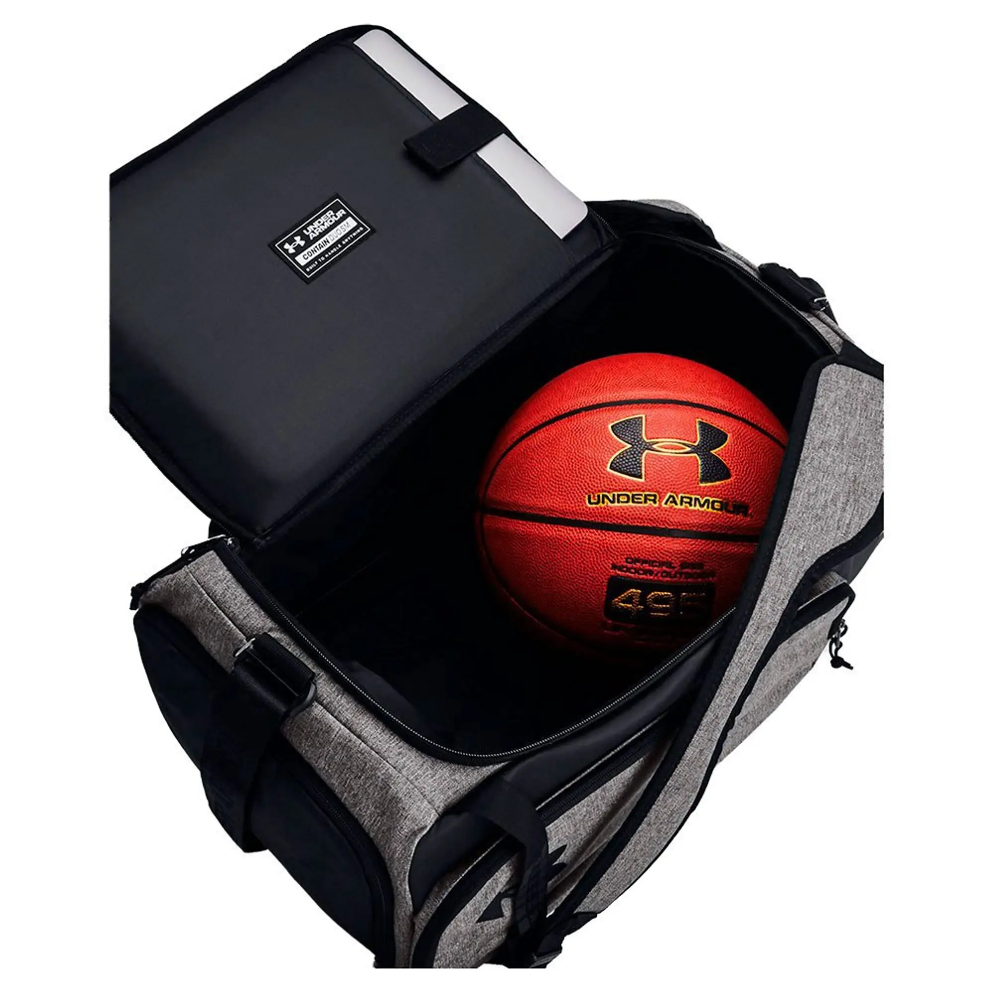 Under Armour  Contain Duo Small Backpack Duffle Castlerock Medium Heather / Black / White OSFM
