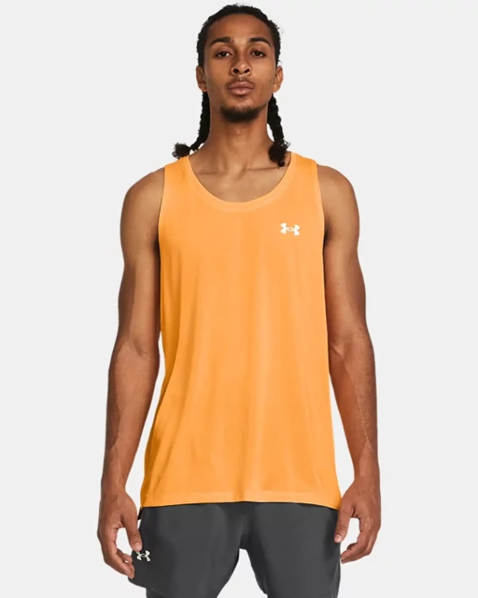 UNDER ARMOUR Mens Running Streaker Singlet - Orange/black, Orange