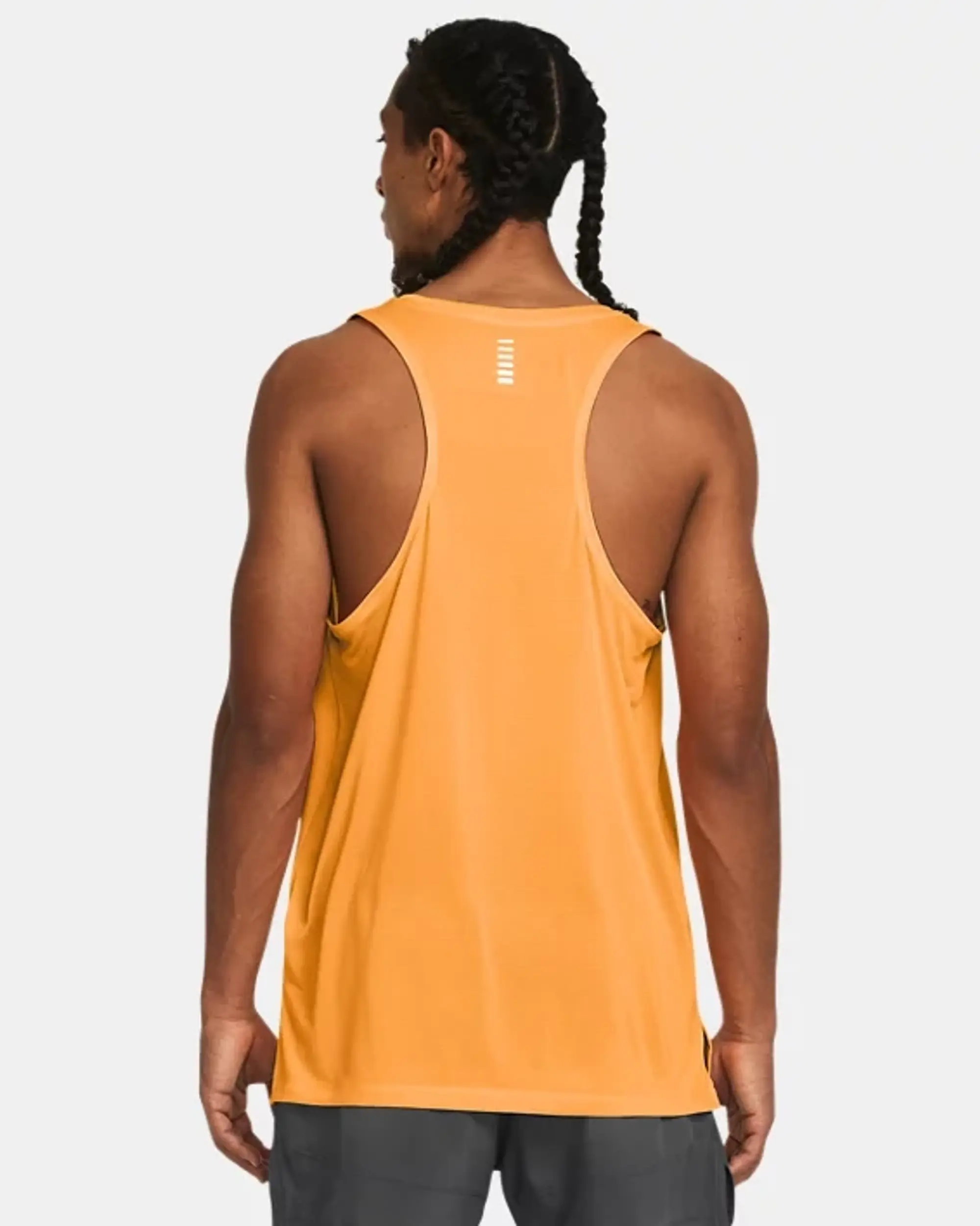 UNDER ARMOUR Mens Running Streaker Singlet - Orange/black, Orange