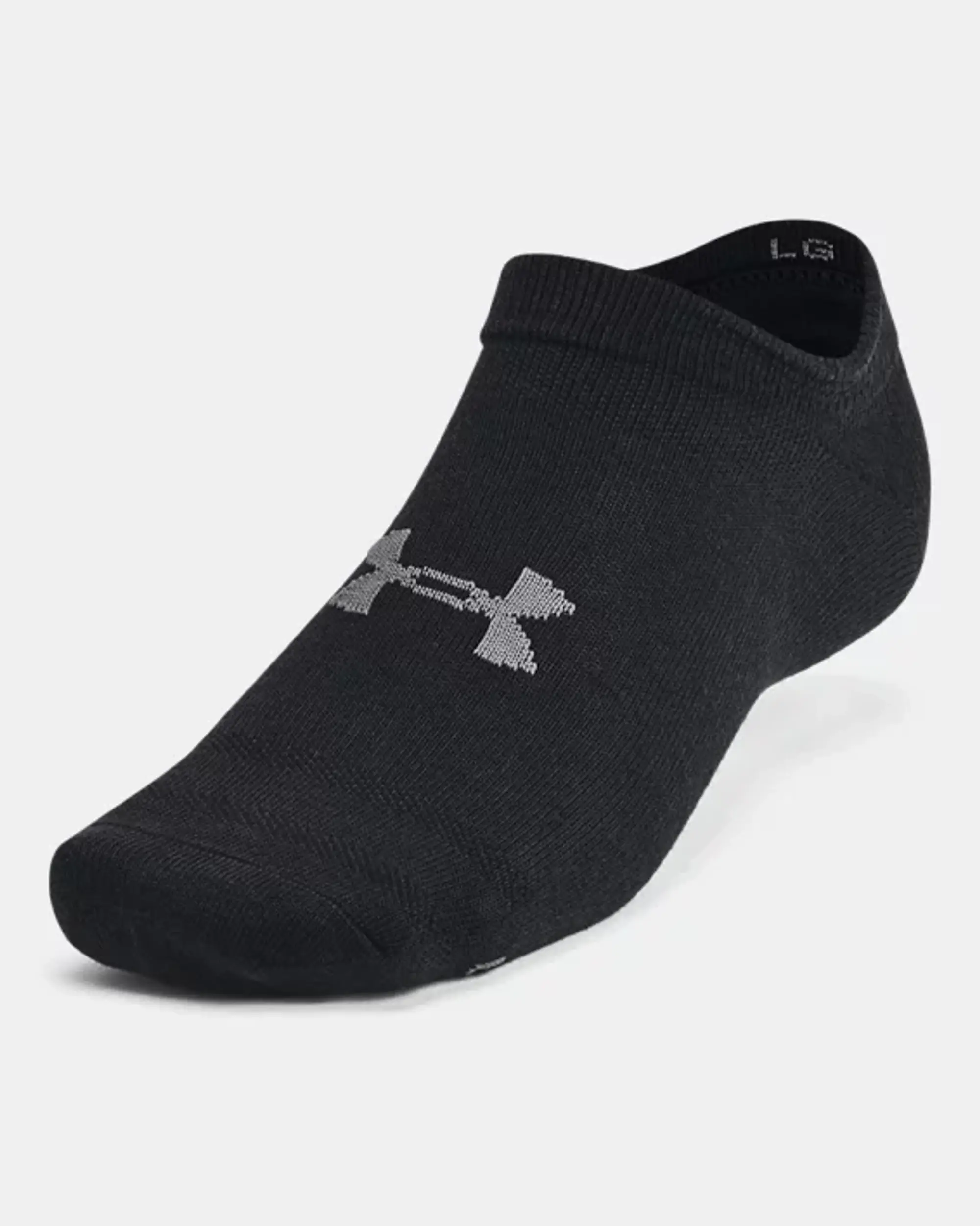 Unisex  Under Armour  Essential 6-Pack No-Show Socks Black / Black / Castlerock XL