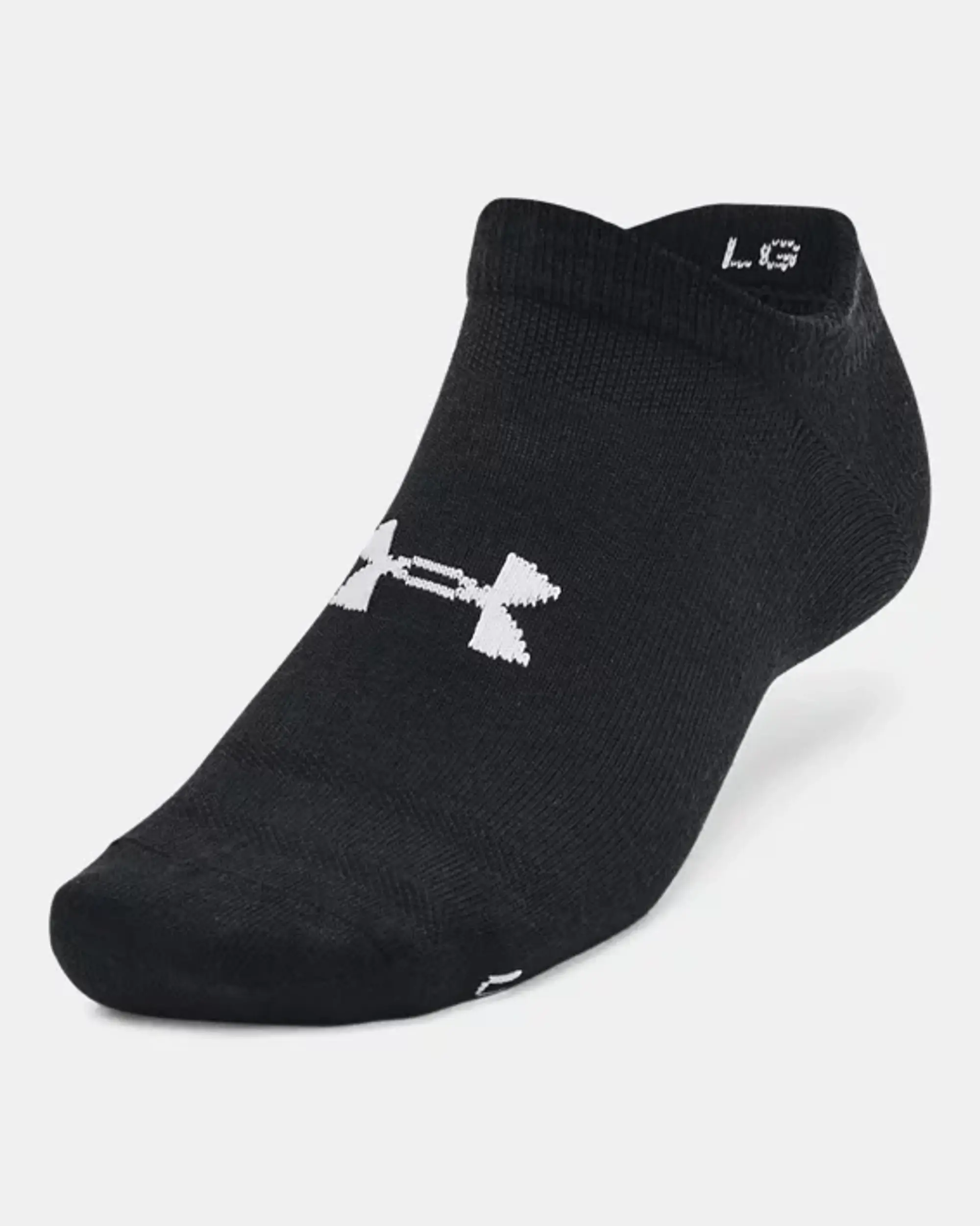 Unisex  Under Armour  Essential 6-Pack No-Show Socks Black / Black / Halo Gray XL